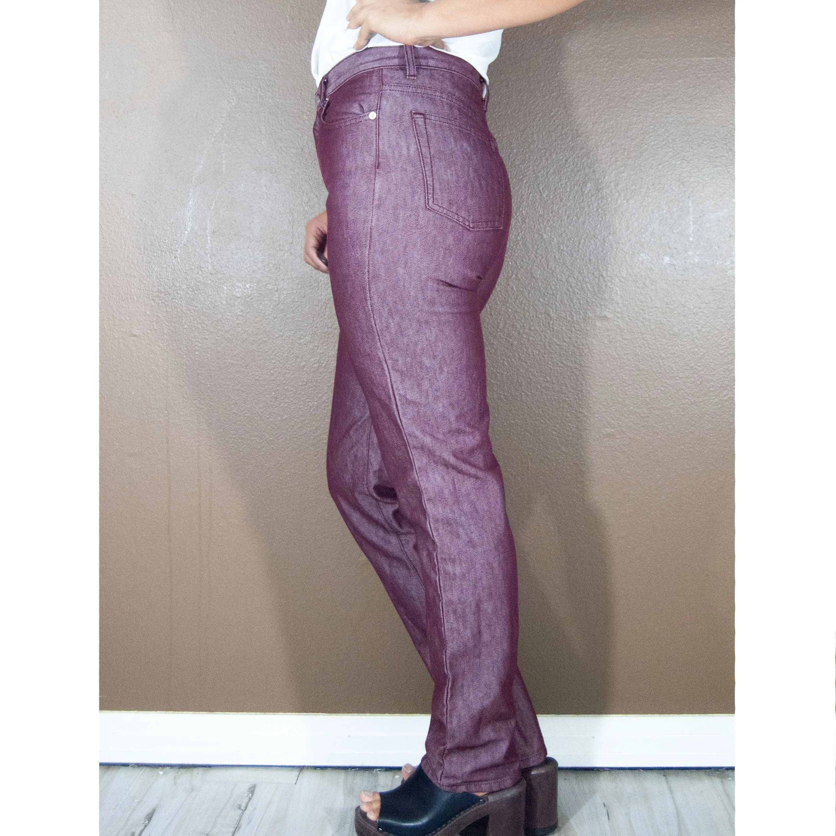 00's Iridescent Maroon Jeans by Calvin Klein