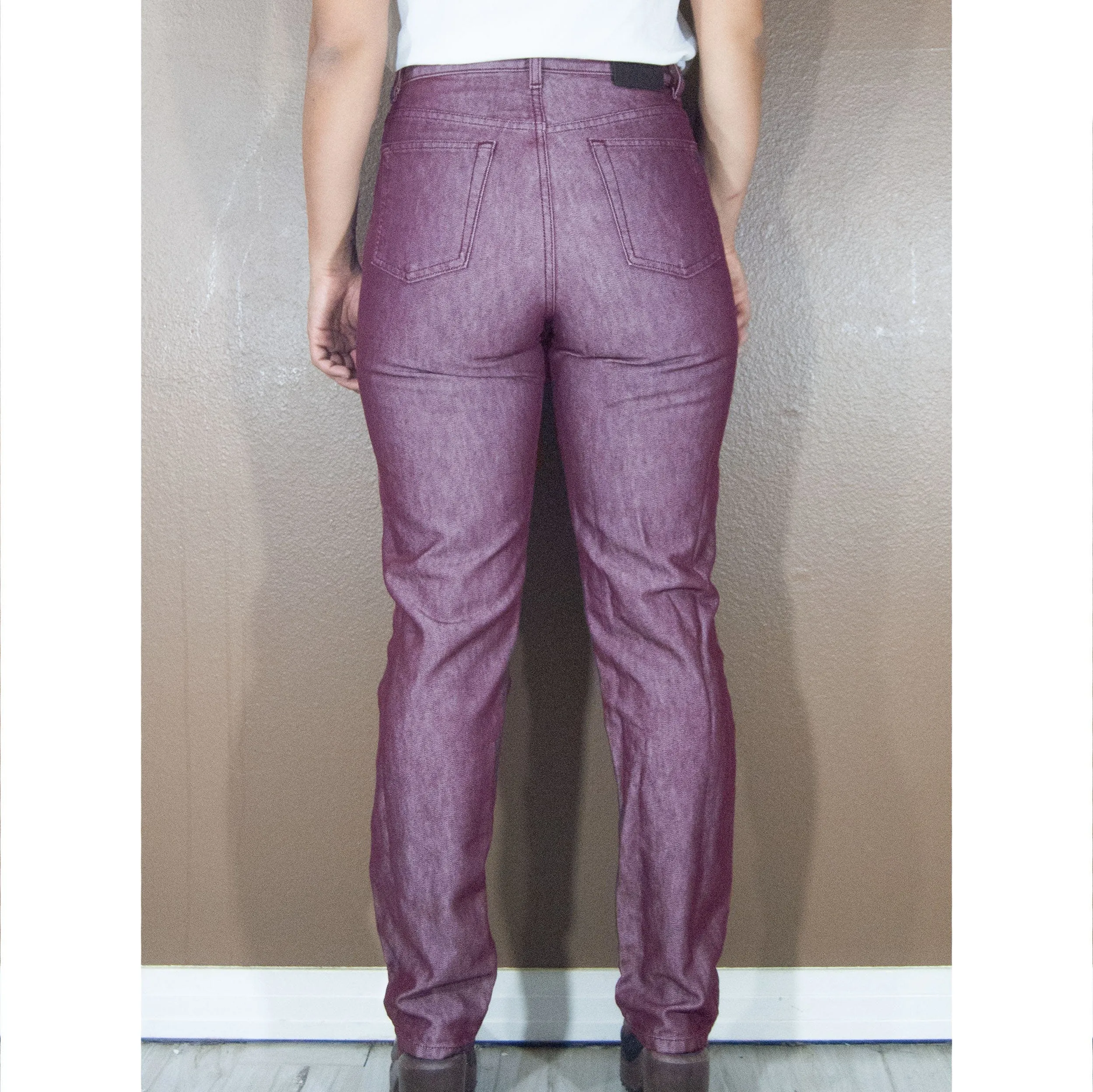 00's Iridescent Maroon Jeans by Calvin Klein