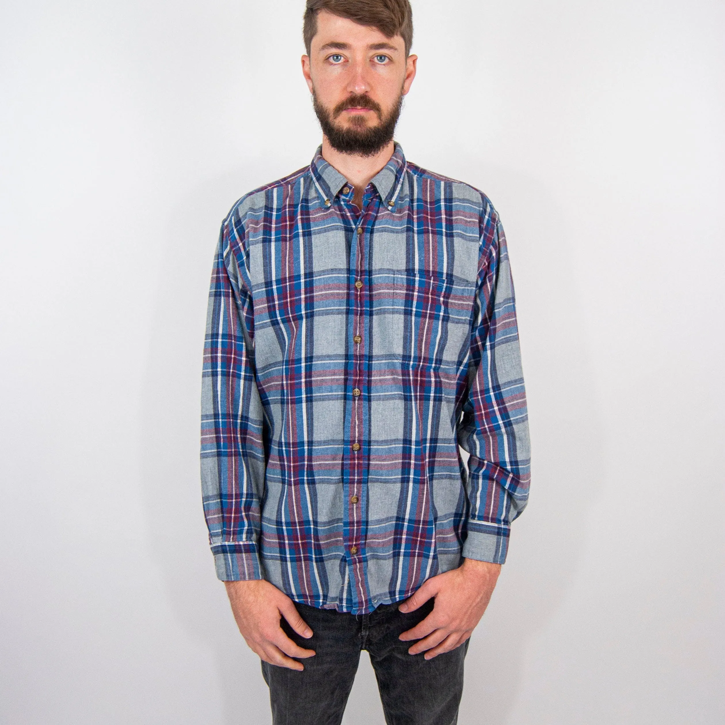 00's Men's Blue Plaid Flannel by Woolrich