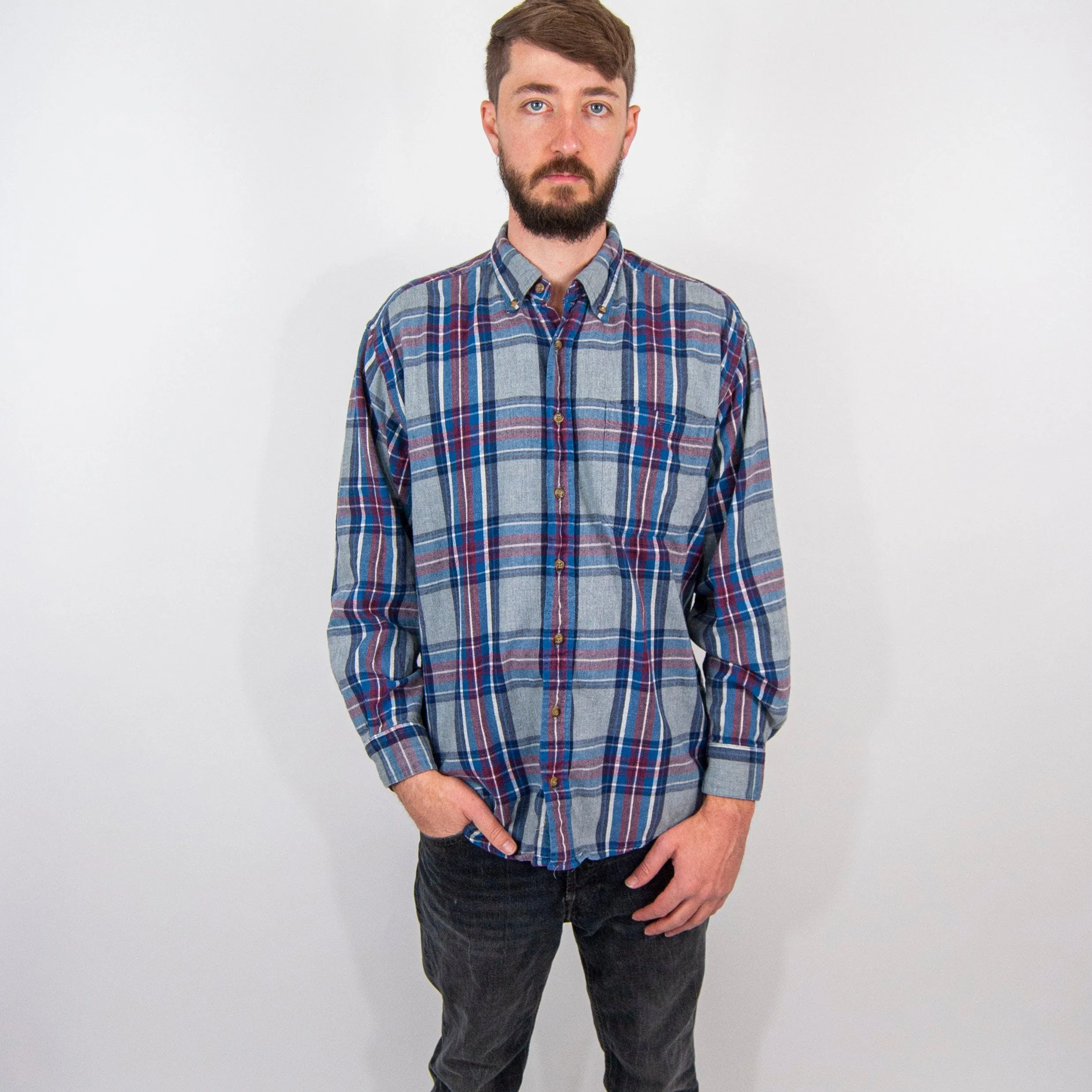 00's Men's Blue Plaid Flannel by Woolrich