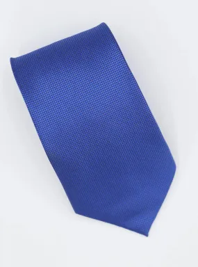 100% silk retro mod style royal blue check necktie for men