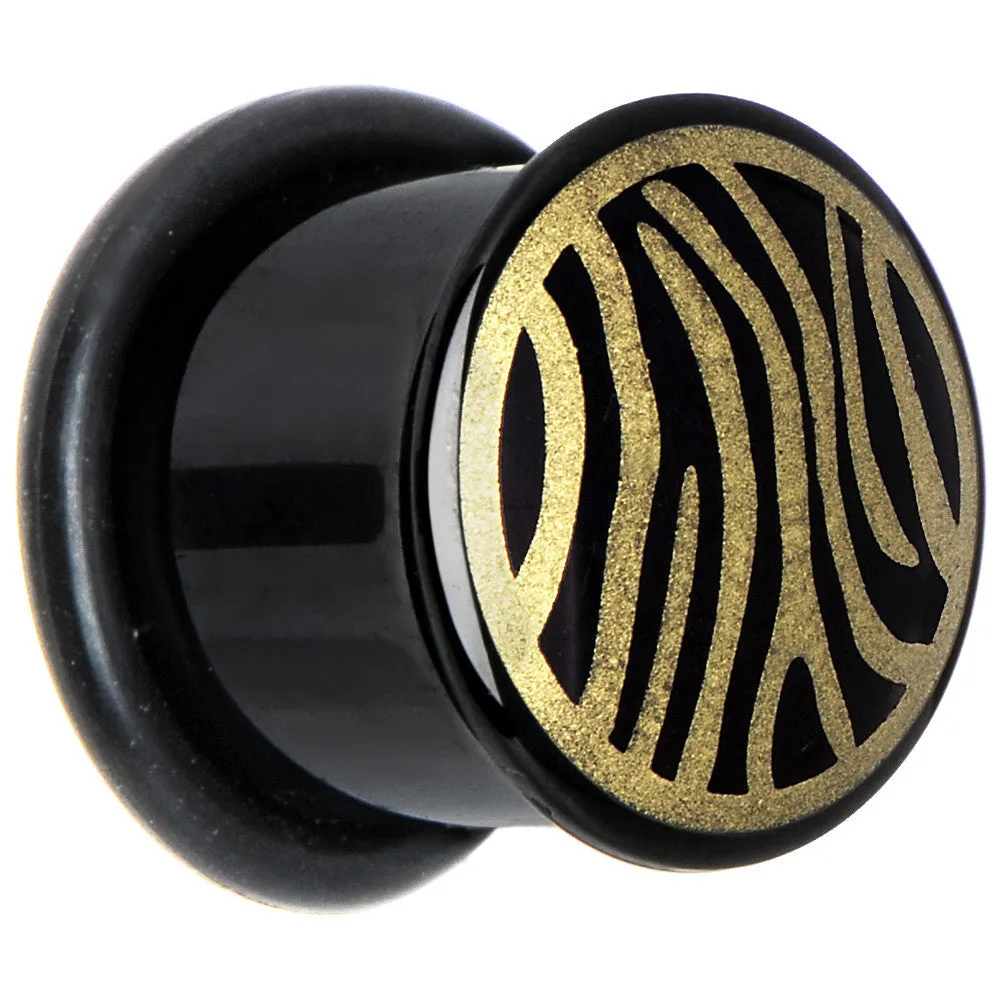 1/2 Anodized Titanium Gold Animal Print Plug