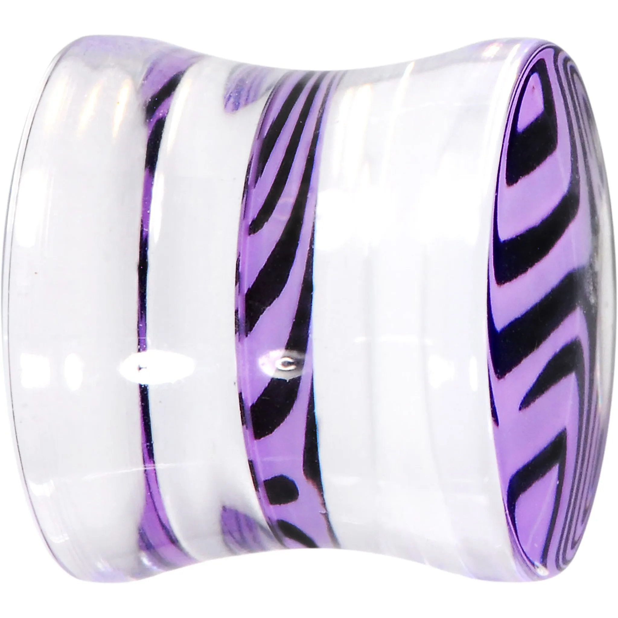 1/2 Violet Zebra Acrylic Saddle Plug