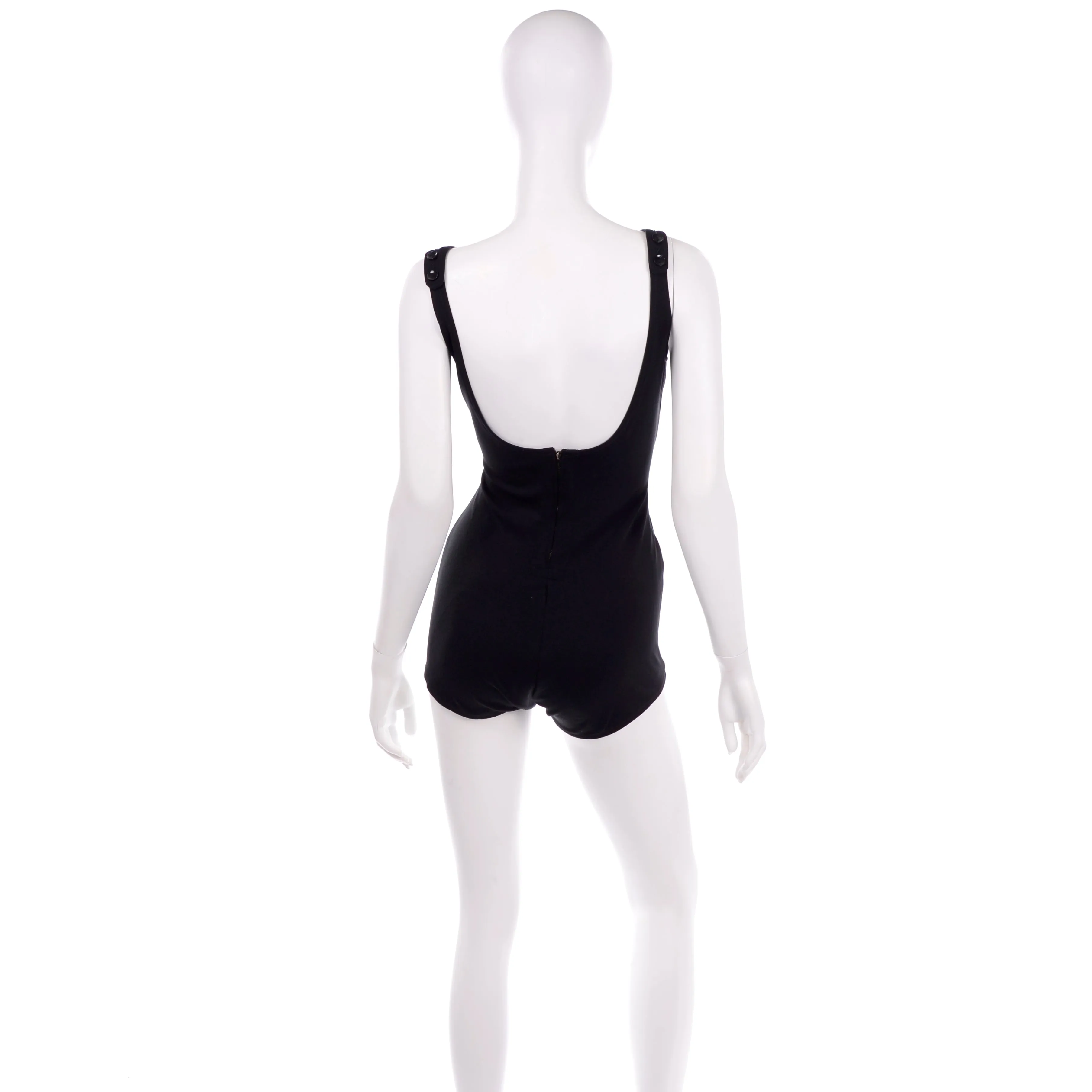 1950s Cole of California Black & White Vintage One Piece Swimsuit