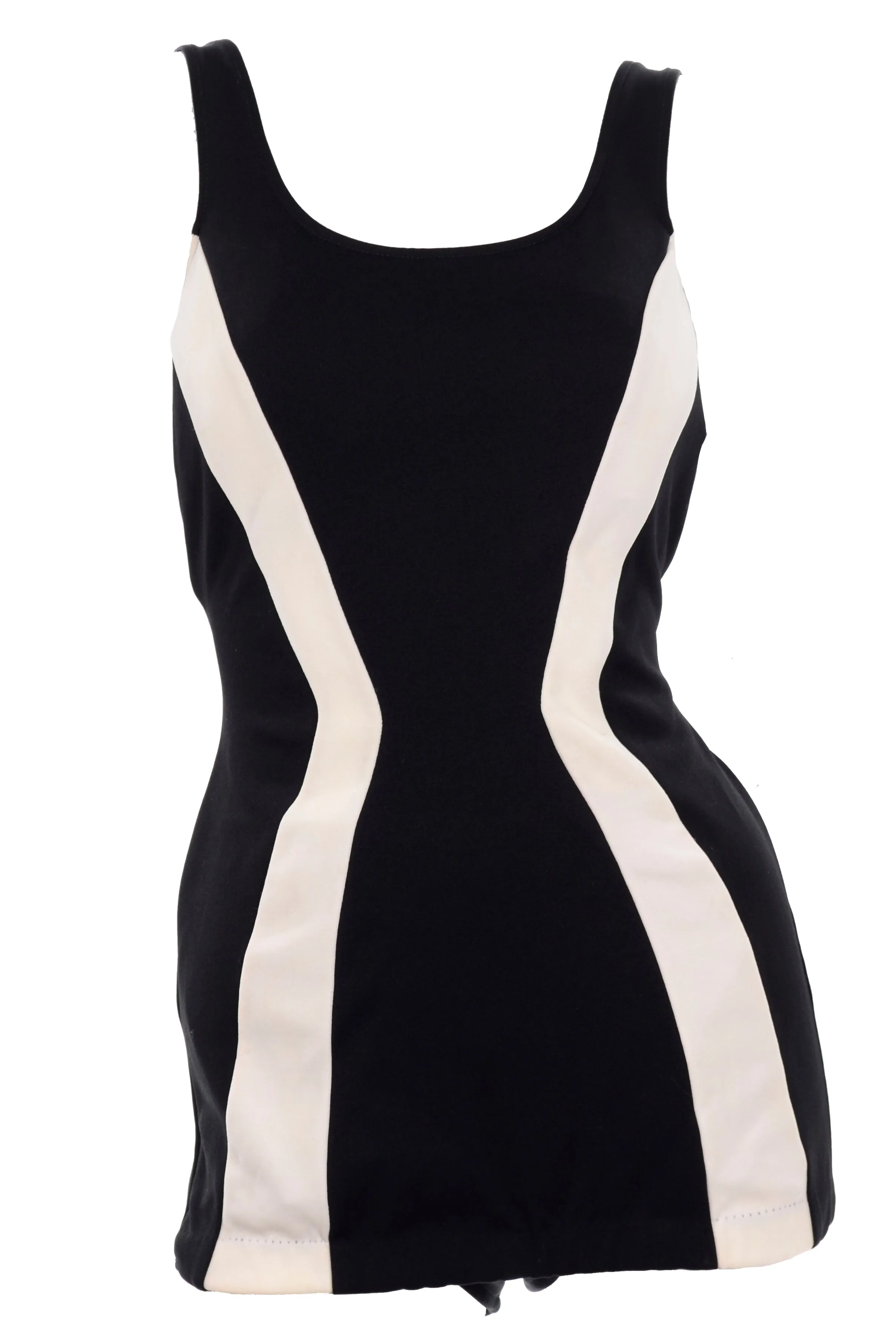 1950s Cole of California Black & White Vintage One Piece Swimsuit