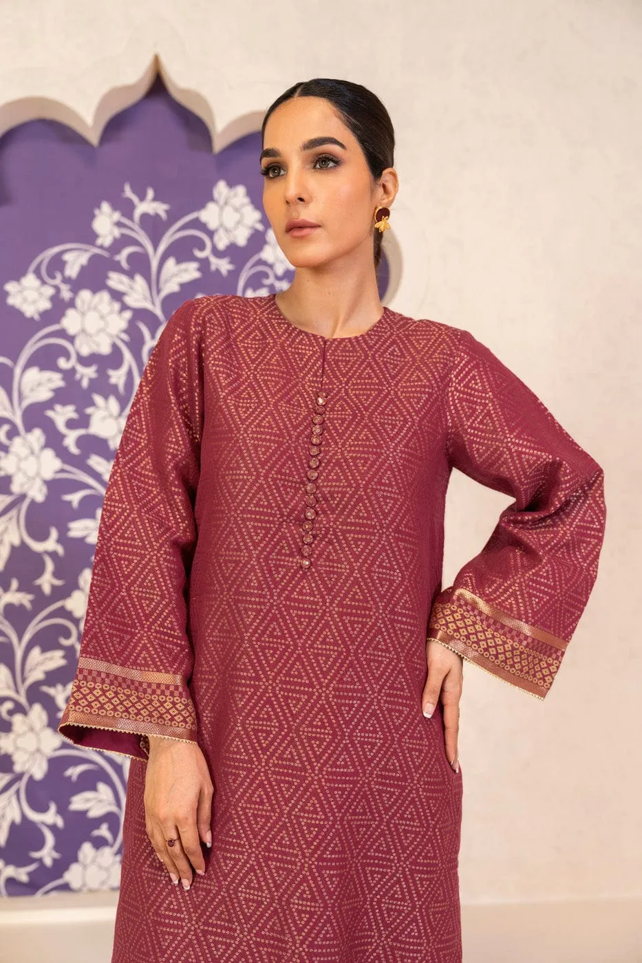 2 Pc Jacquard Suit With Dyed Cambric Trouser