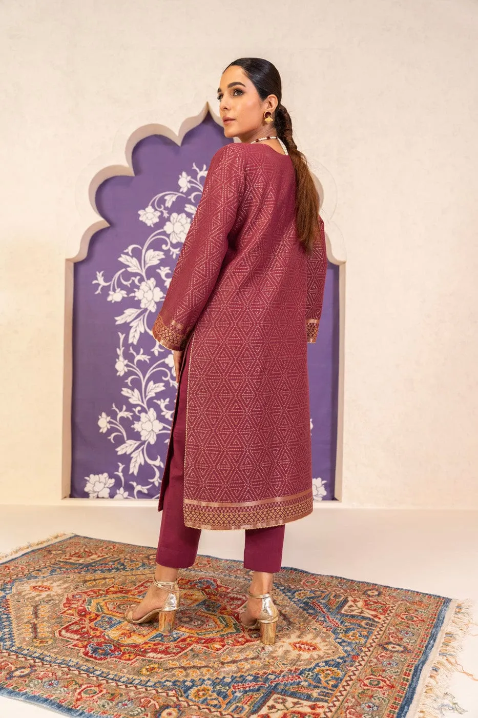 2 Pc Jacquard Suit With Dyed Cambric Trouser