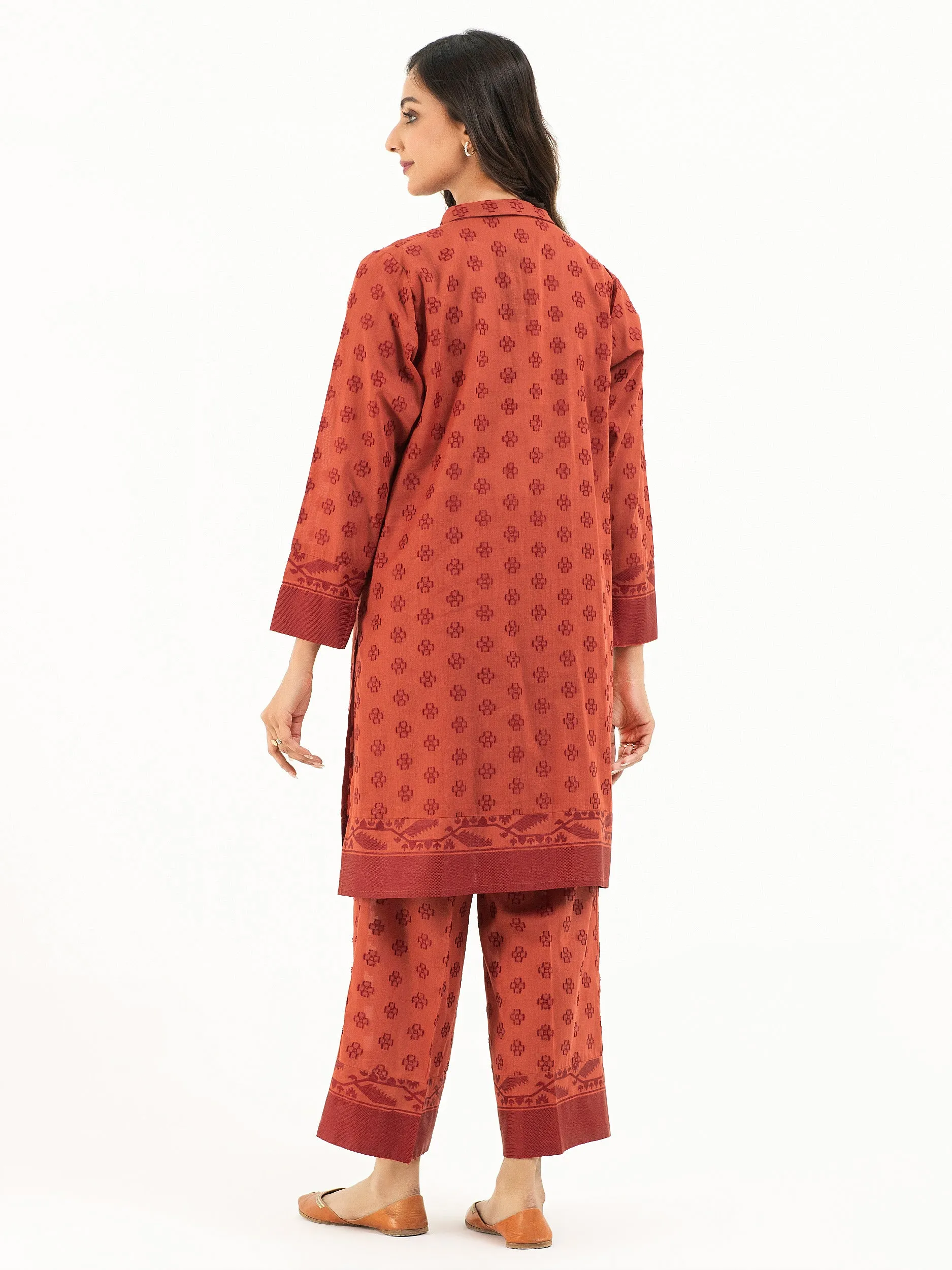 2 Piece Jacquard Suit-Embellished (Pret)