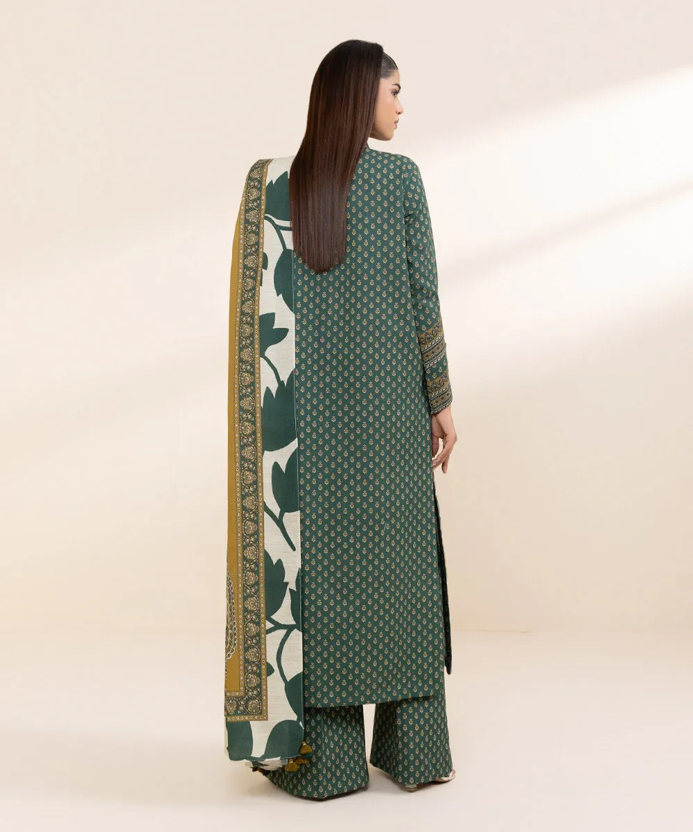 3 Piece - Printed Khaddar Suit