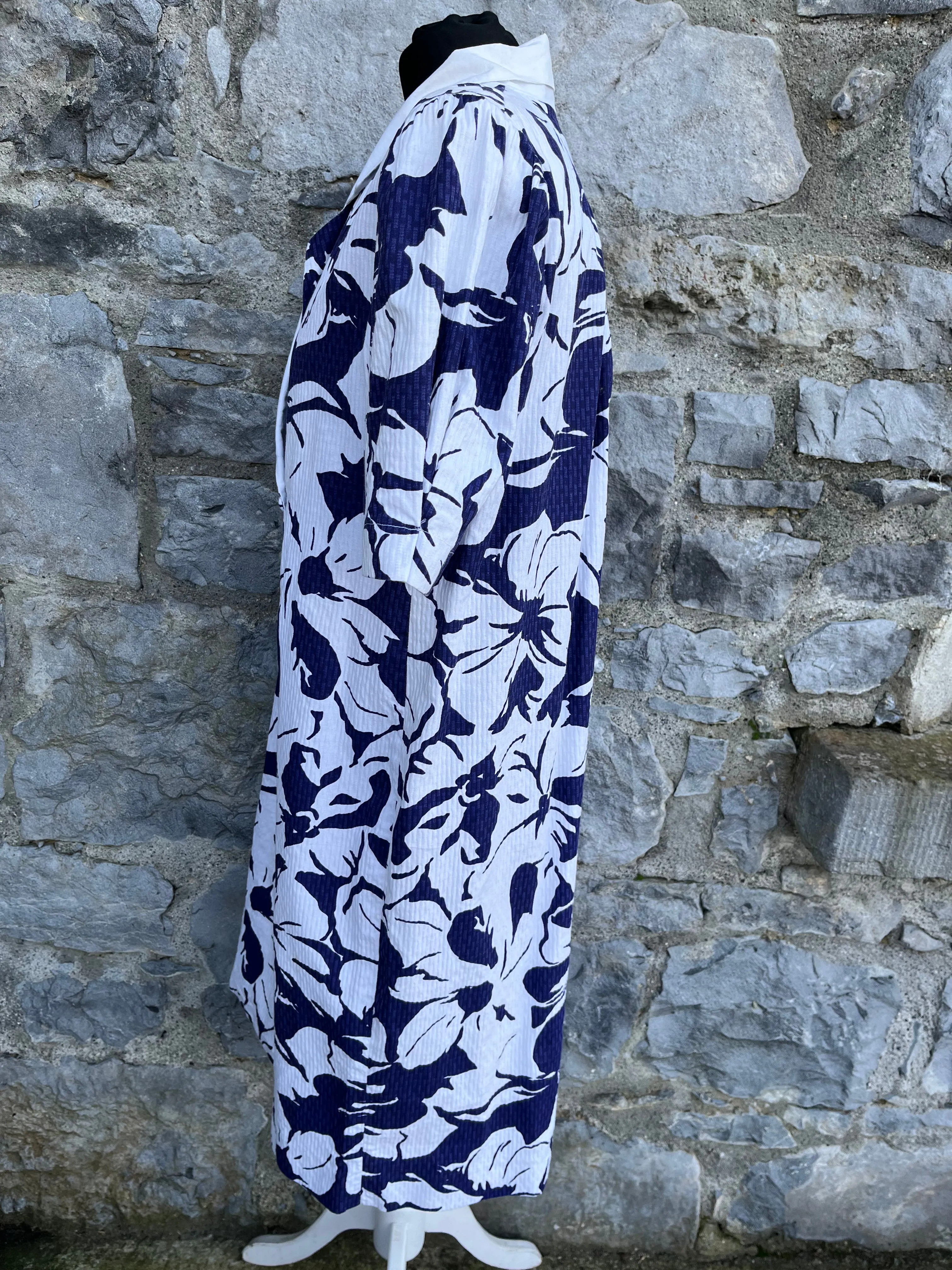 80s Navy&white dress uk 10-12