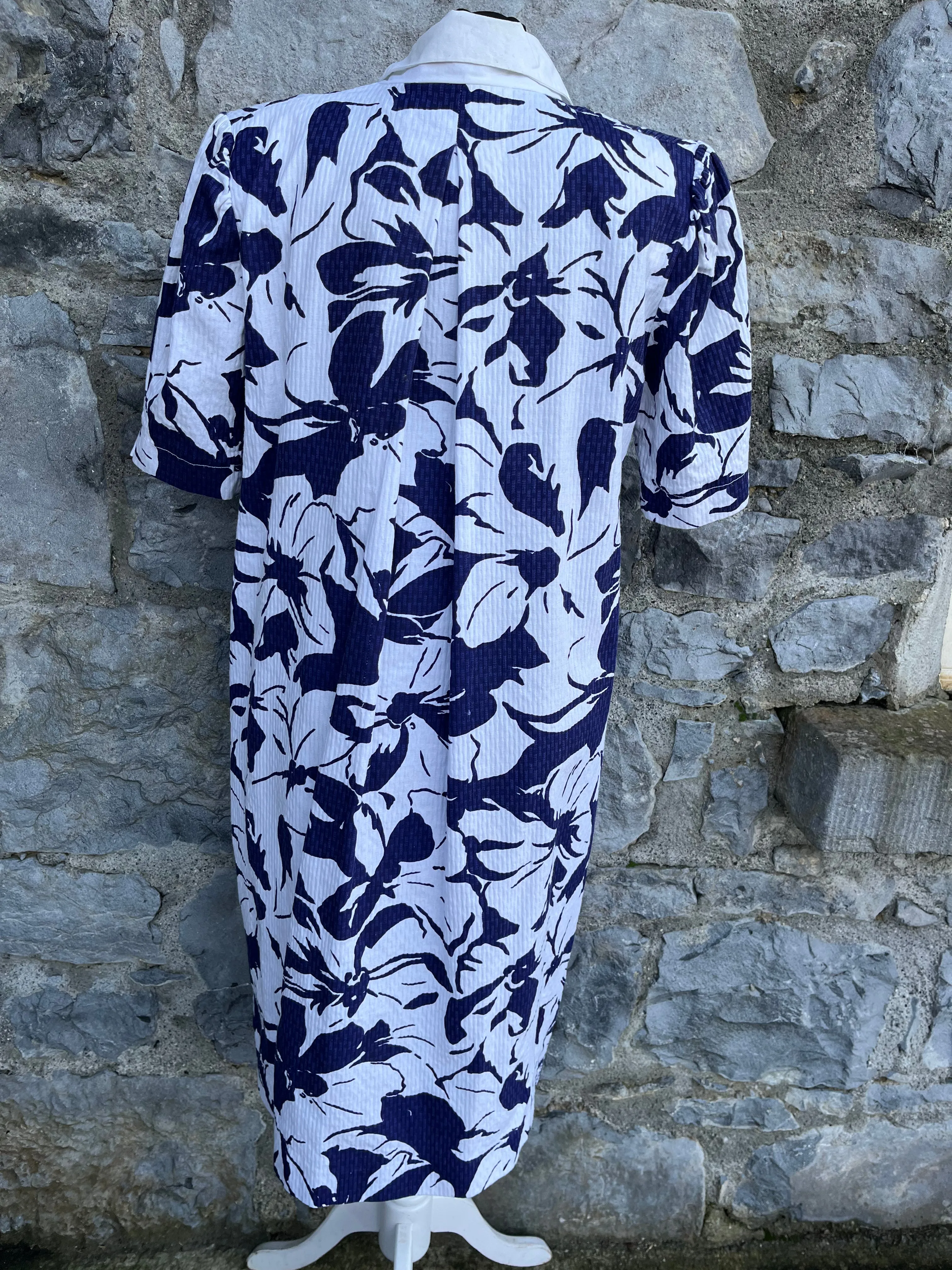 80s Navy&white dress uk 10-12