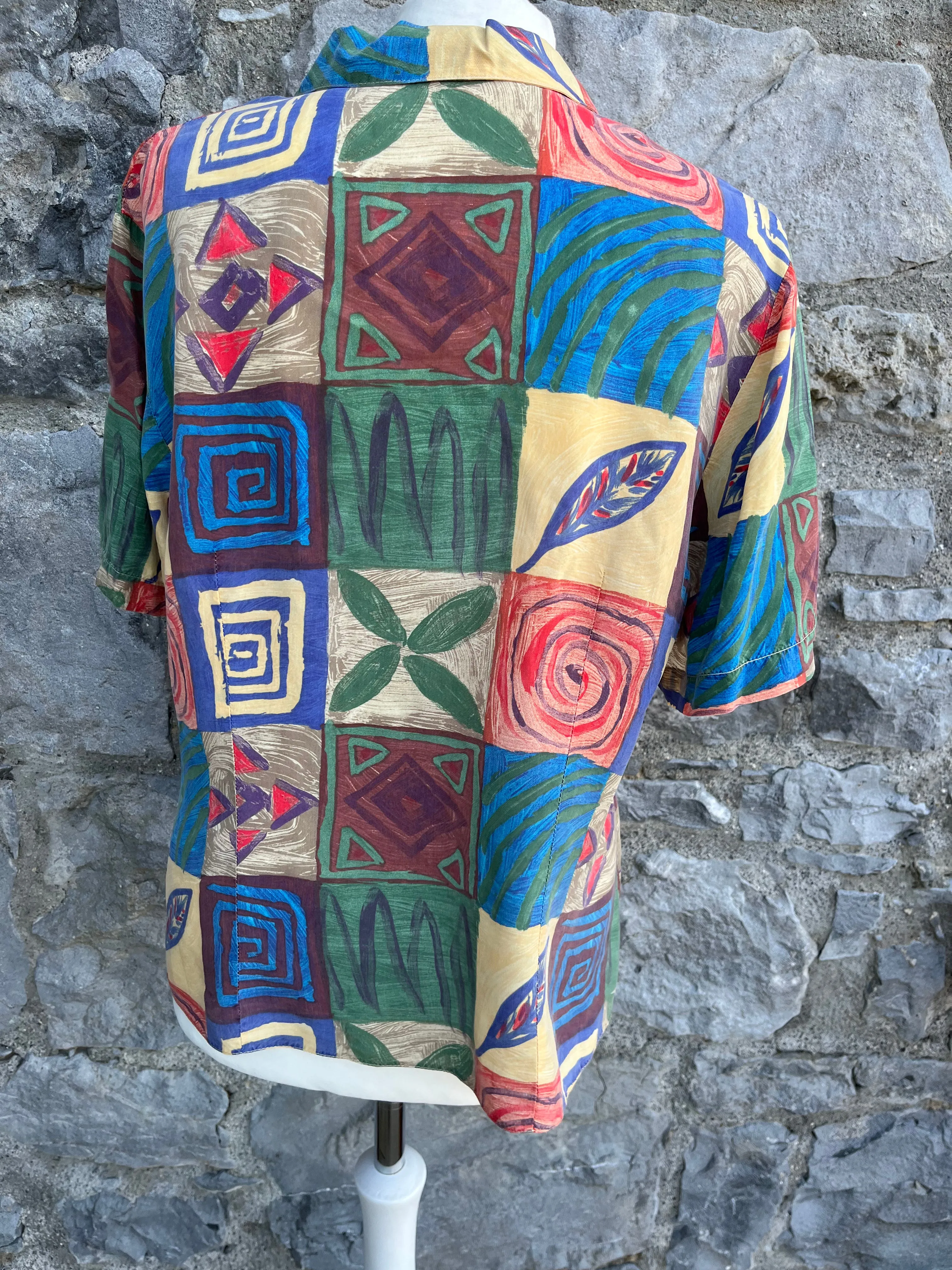 80s patchwork shirt uk 10