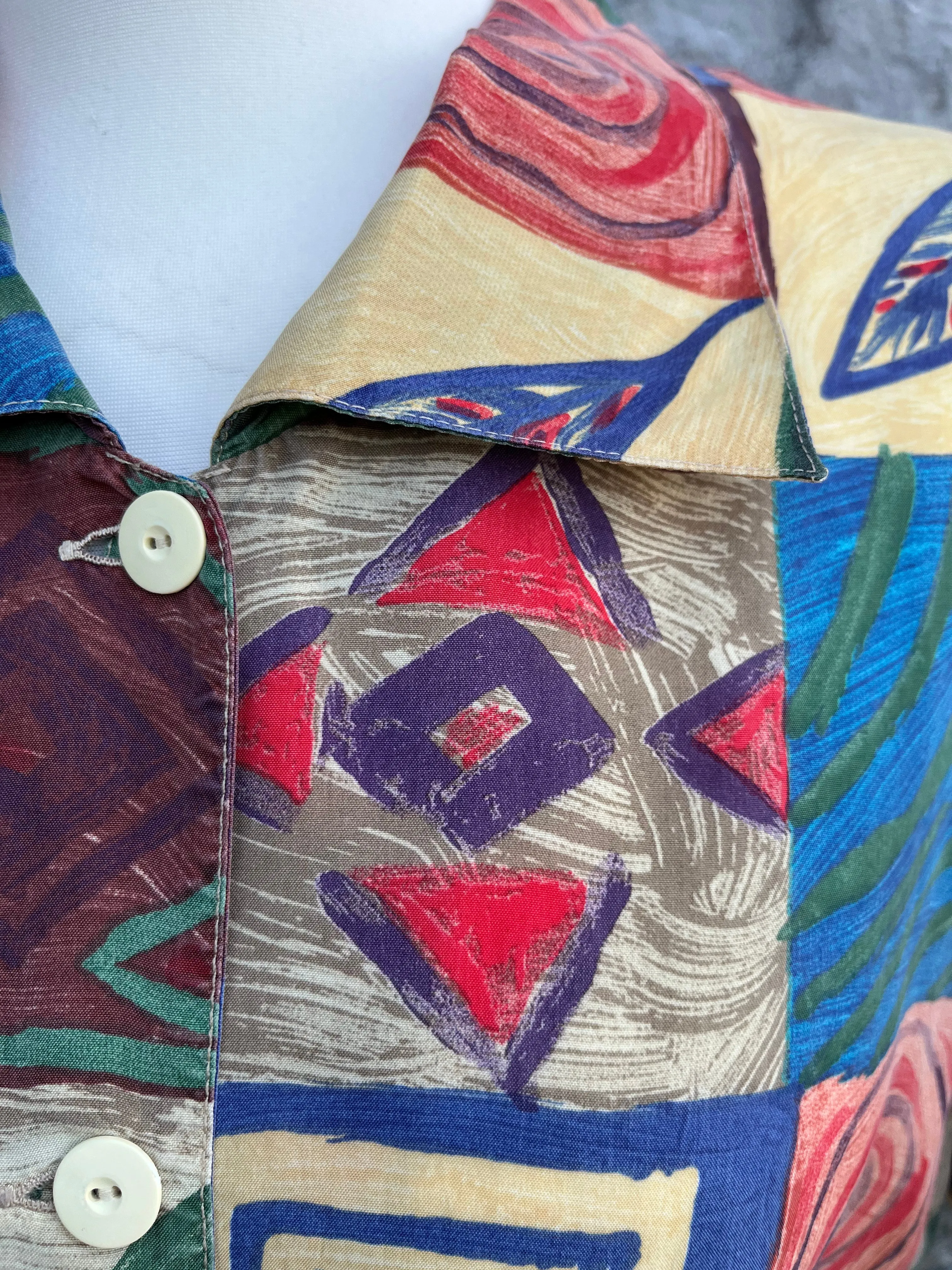 80s patchwork shirt uk 10