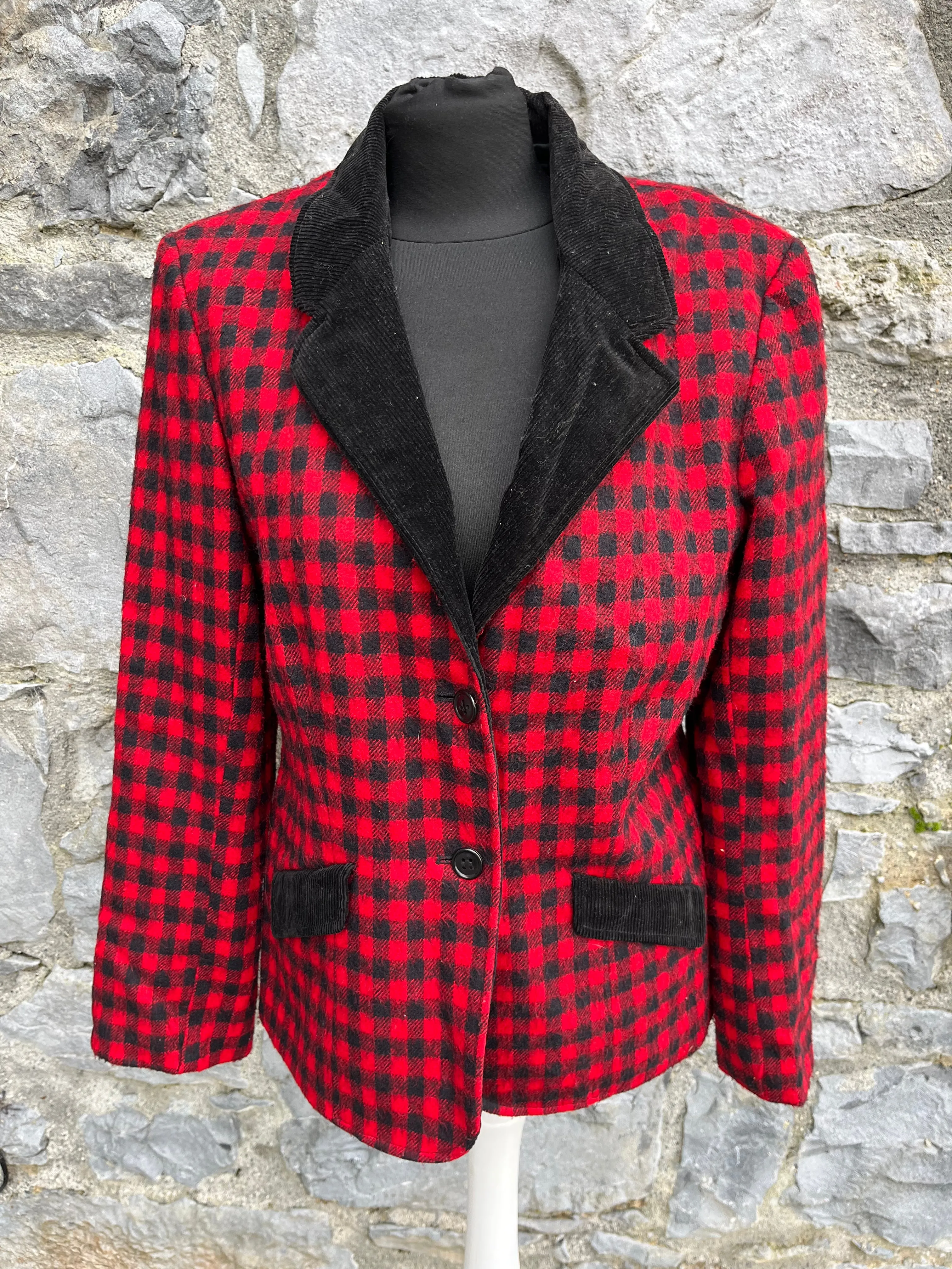 80s red check jacket uk 10-12