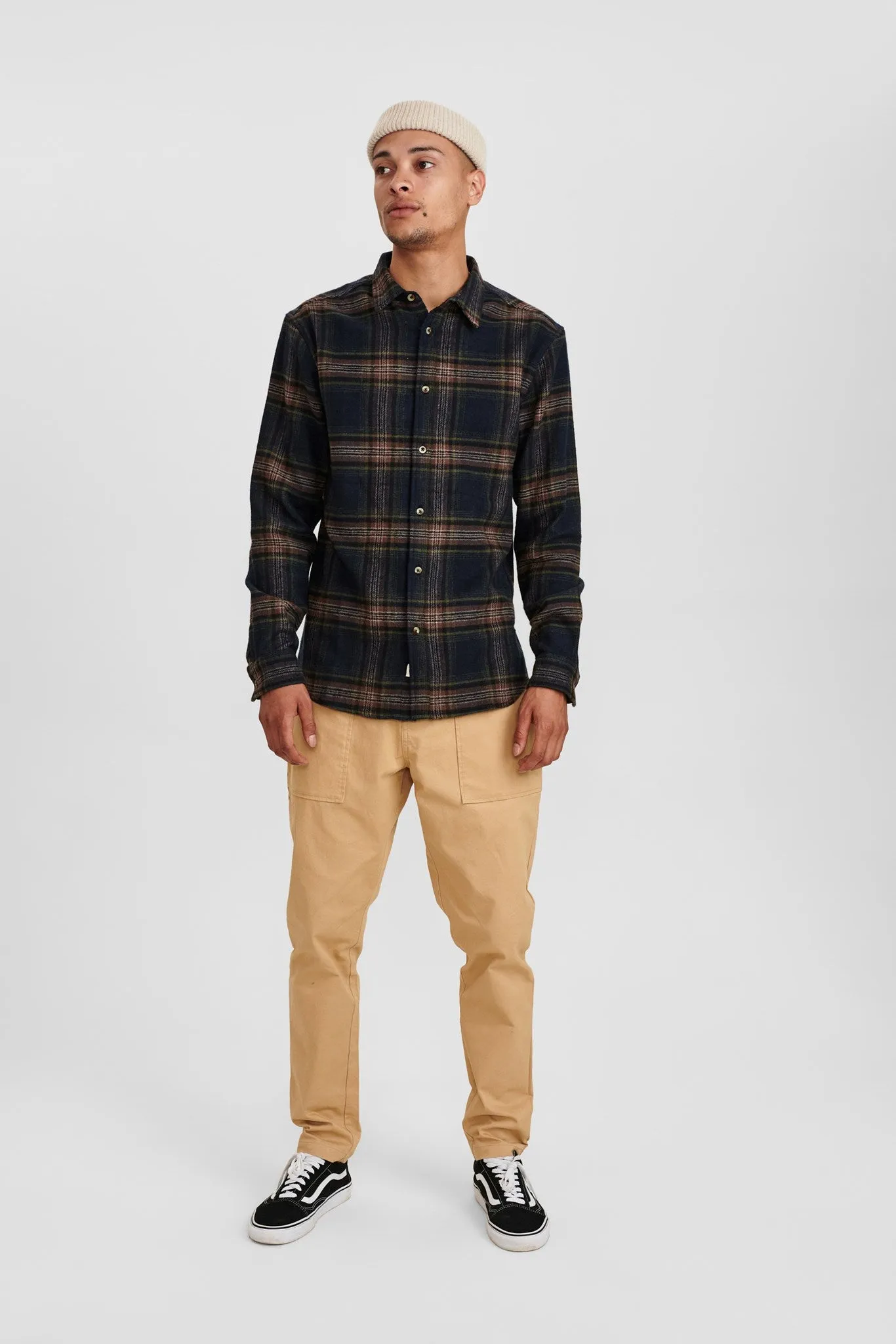 AKKONRAD BRUSHED CHECK SHIRT - Deep forrest