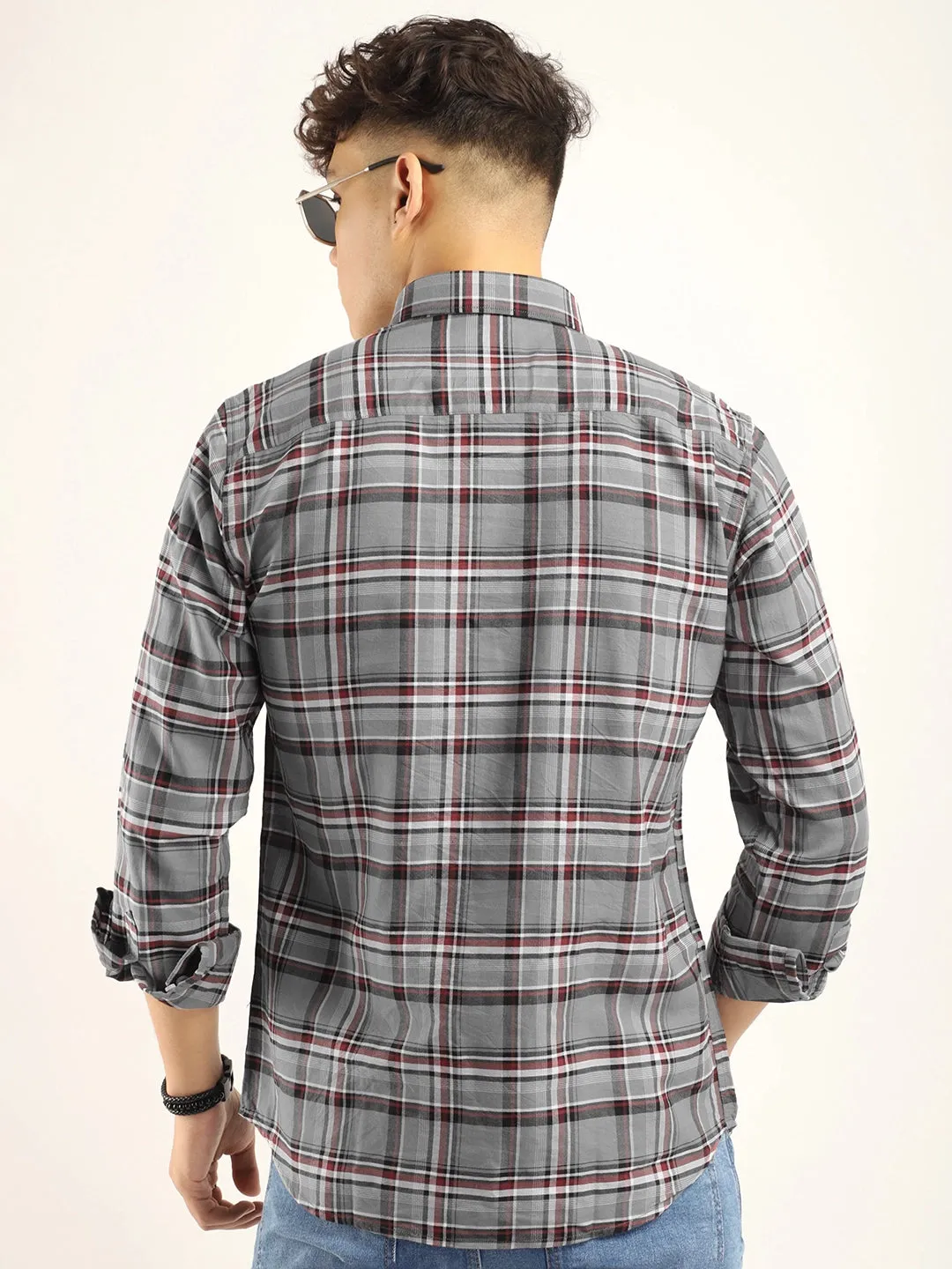 Alexndre Cotton Grey Full Sleeve Shirt