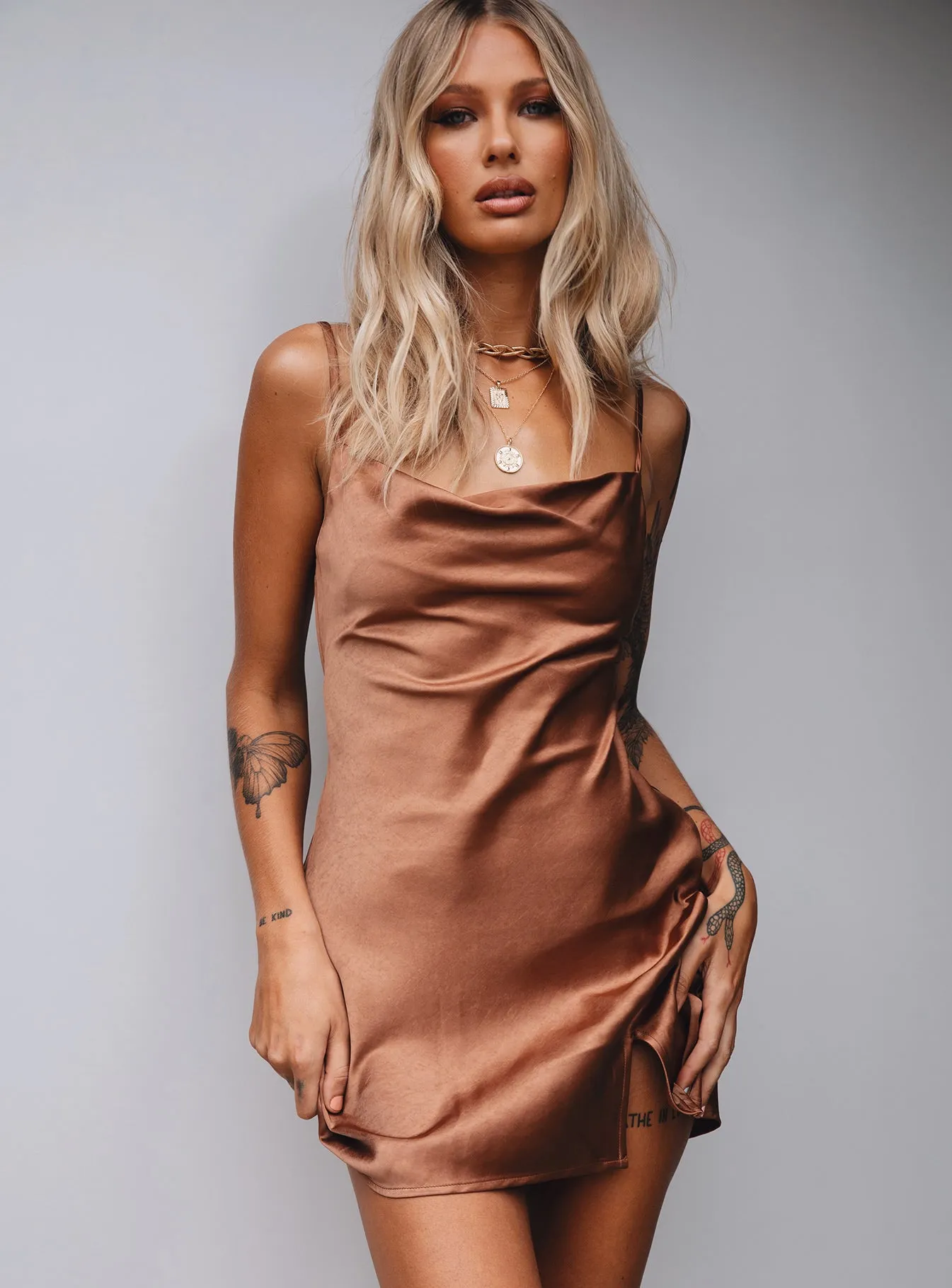 Alfie Mini Dress Brown