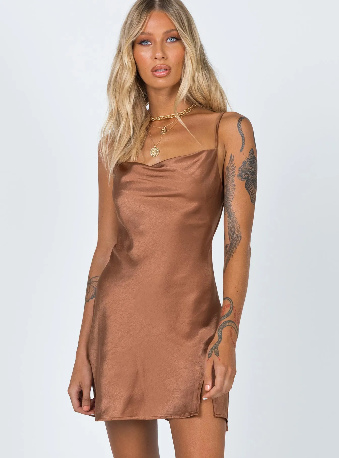 Alfie Mini Dress Brown