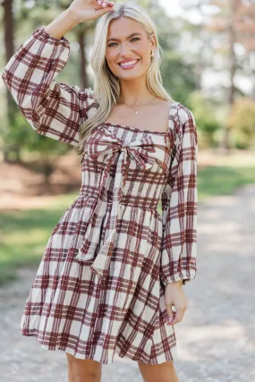 All That You Love Brown Plaid Dress