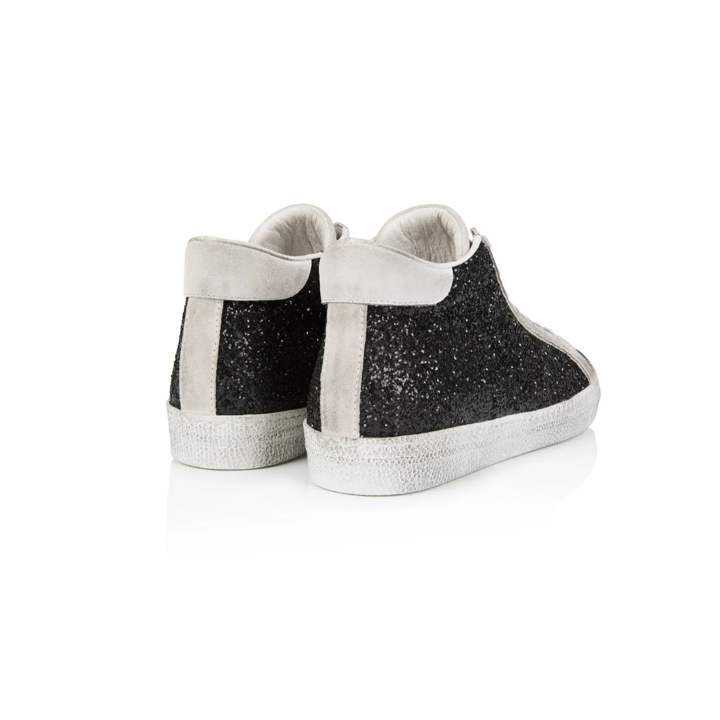 Alto: Black Glitter High Top Trainer