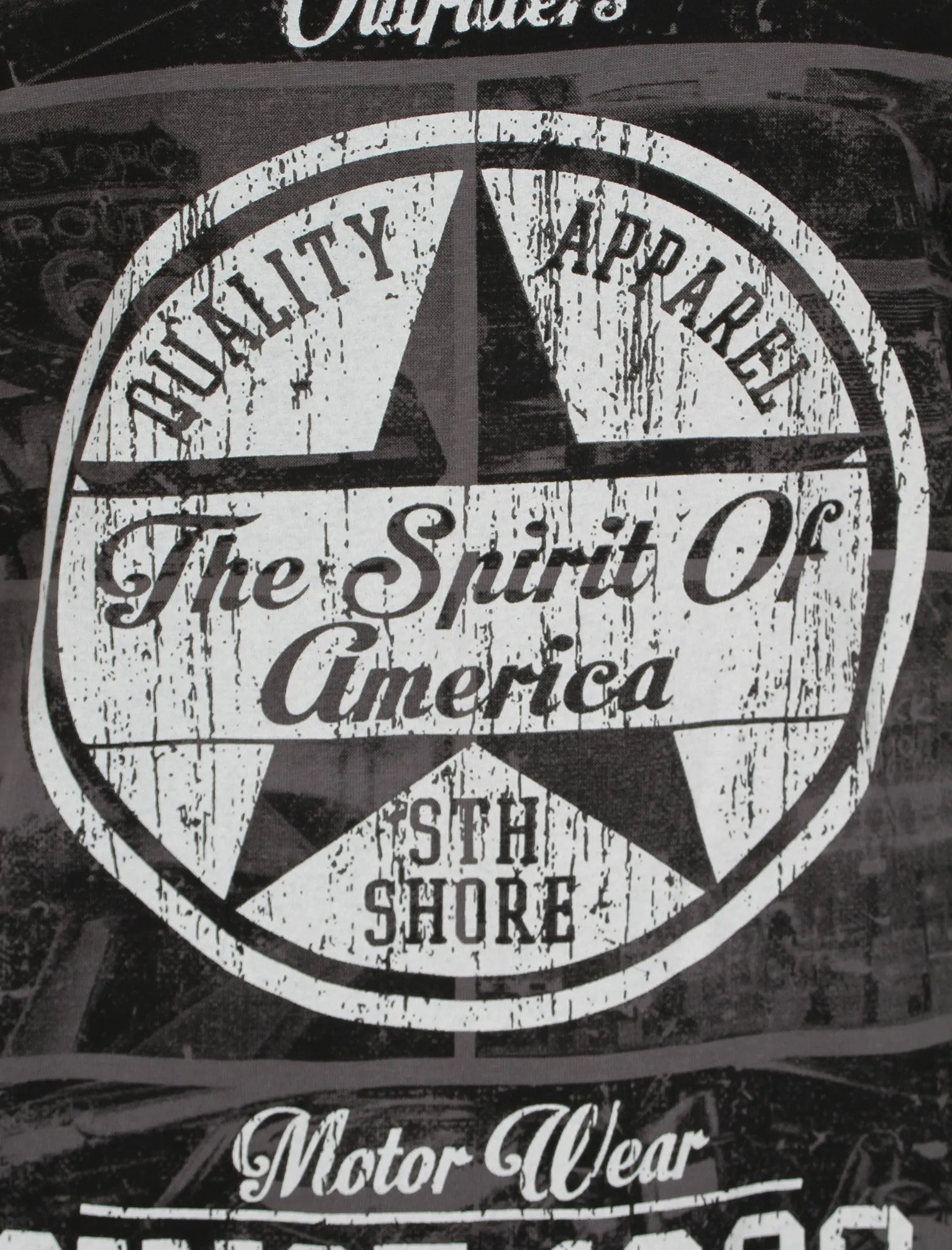 American Spirit Print T-Shirt in Graphite Grey  - South Shore