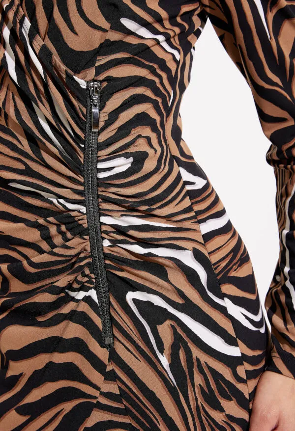 Animal Print Side Zip Dress