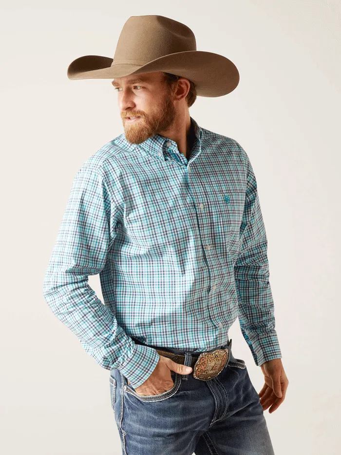 Ariat 10046234 Mens Pro Series Bailey Fitted Shirt Turquoise