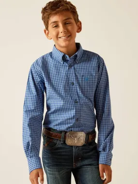 Ariat 10048654 Kids Pro Series Perrin Classic Fit Shirt Blue