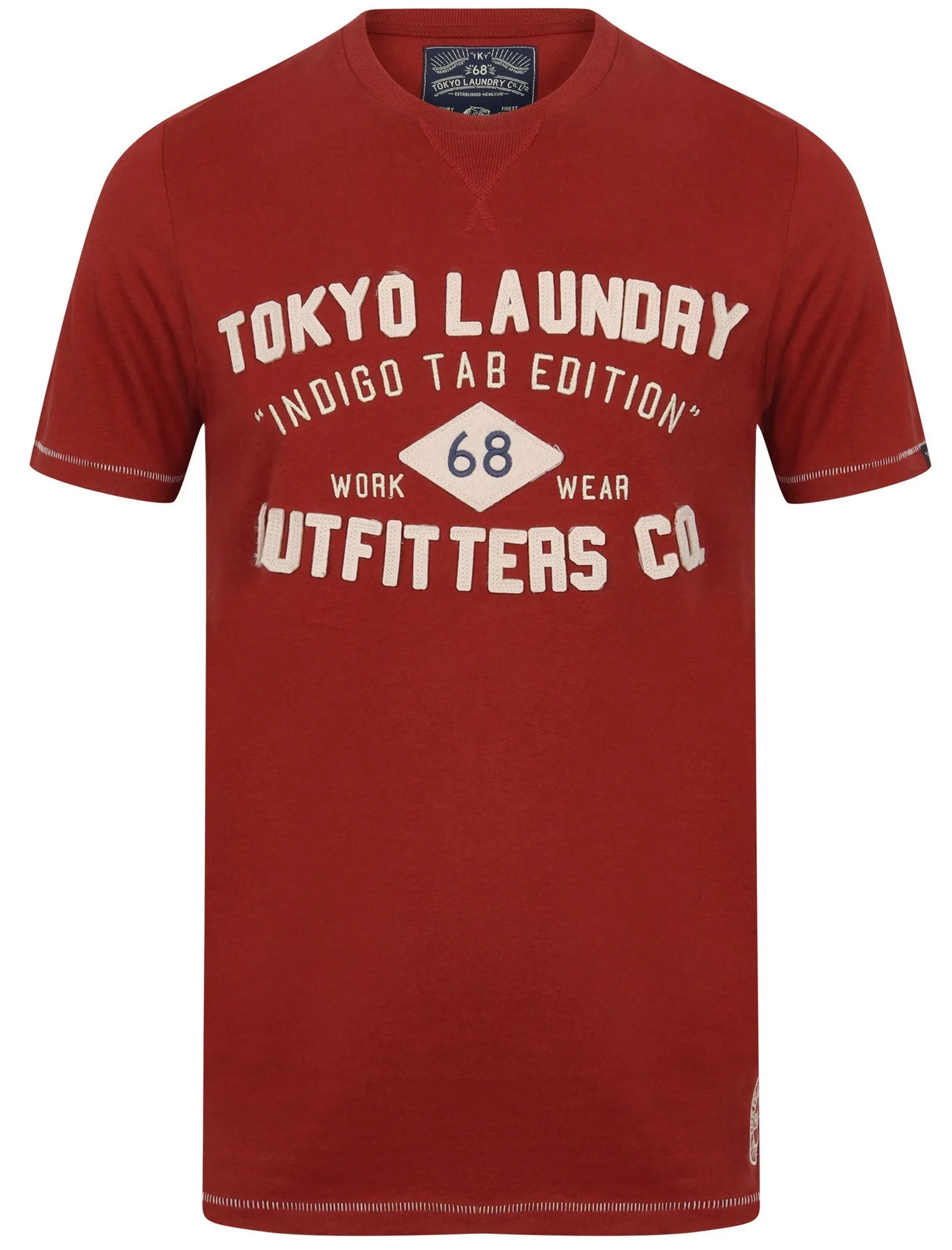 Athensburg Applique Cotton T-Shirt In Tibetan Red - Tokyo Laundry