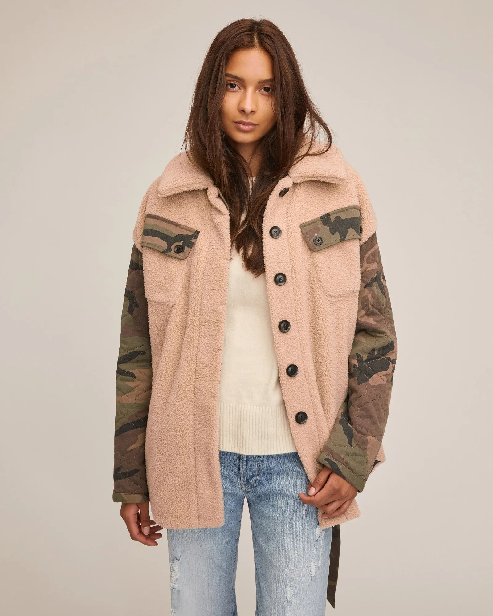 Augie Quilted Camo Sherpa Parka