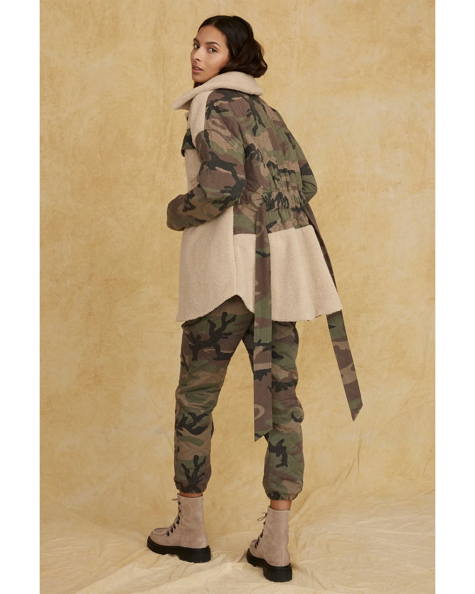 Augie Quilted Camo Sherpa Parka