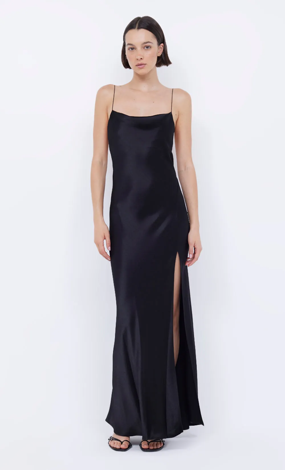 AYALA COWL MAXI DRESS - BLACK