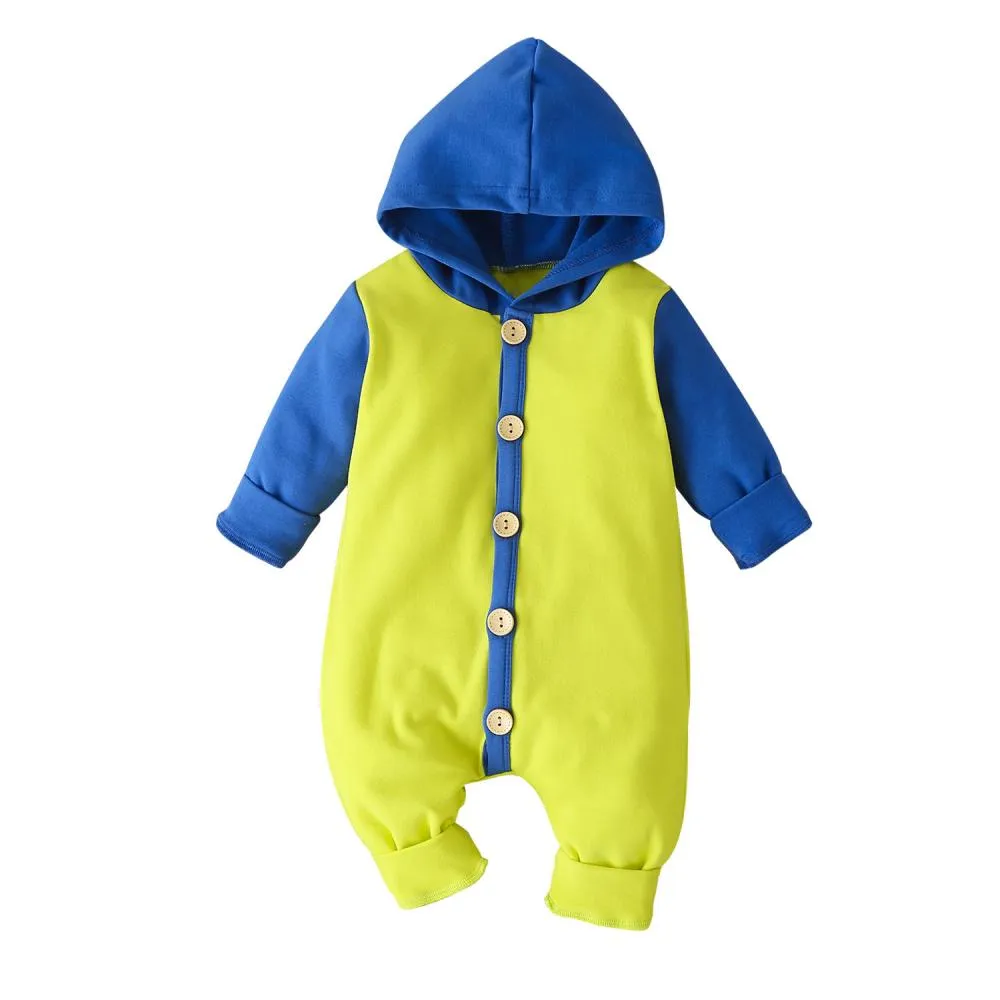 Baby Colorblock Hooded Long Sleeve Halloween One Piece Wholesale Baby Clothes