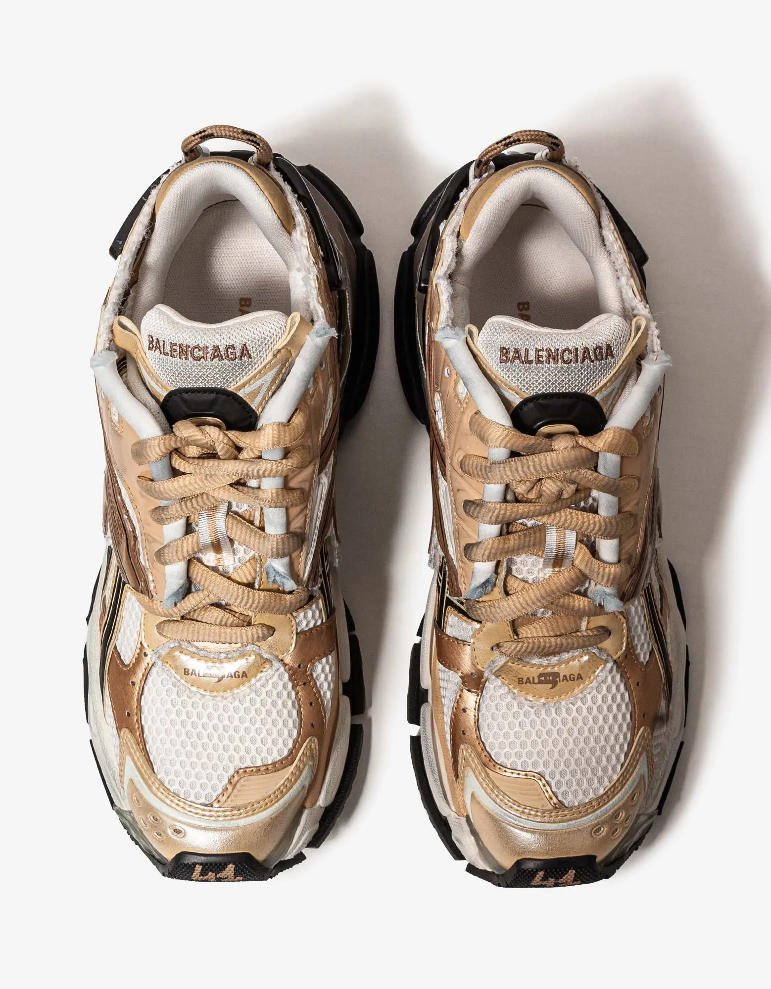 Balenciaga Beige & White Runner Trainers