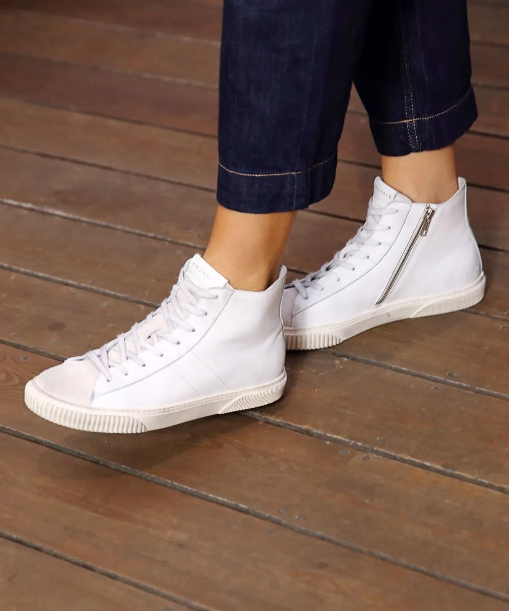 Basquette: Vintage White High Top Trainers