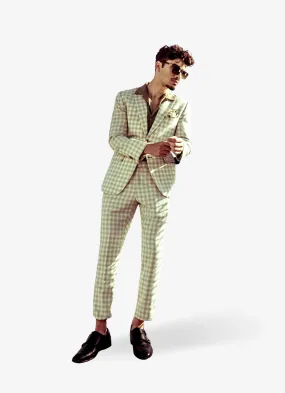 Beige Check Summer Suit