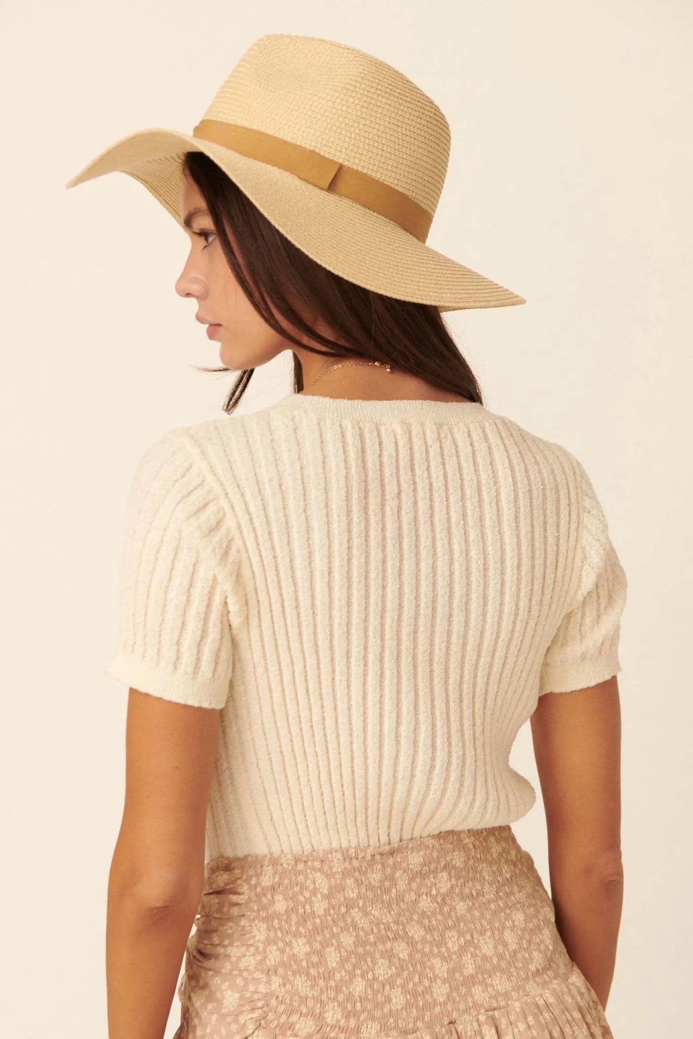 Better You Short-Sleeve Rib-Knit Henley Top