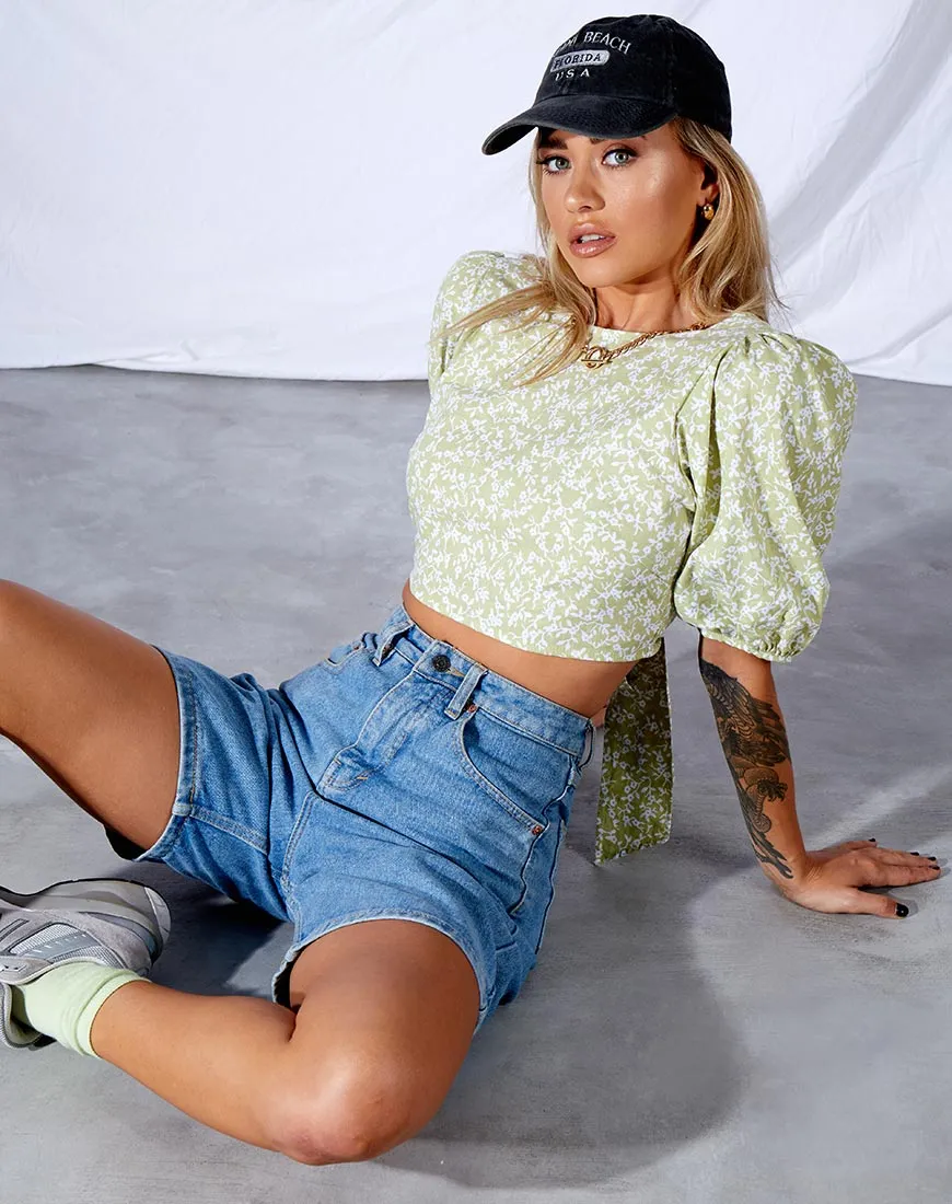 Bija Crop Top in Botanic Mint Foam