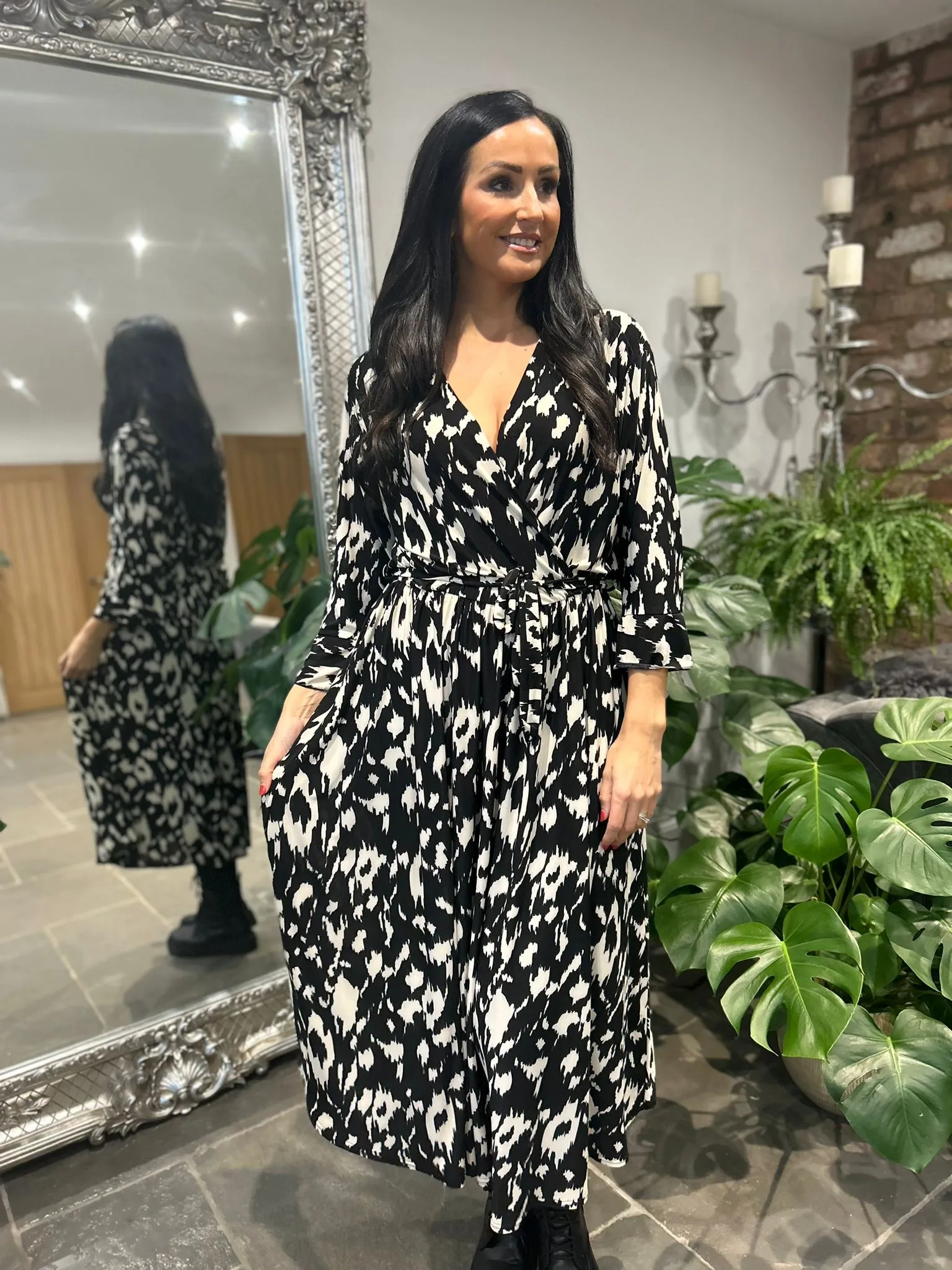 Black Animal Print Maxi Dress Wendy