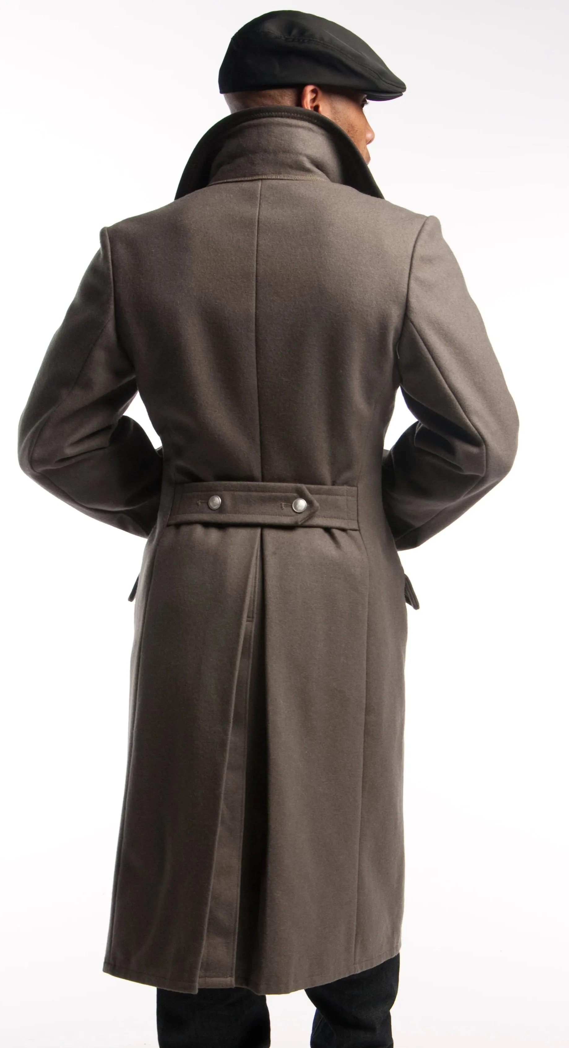 Black Collar Gray Overcoat