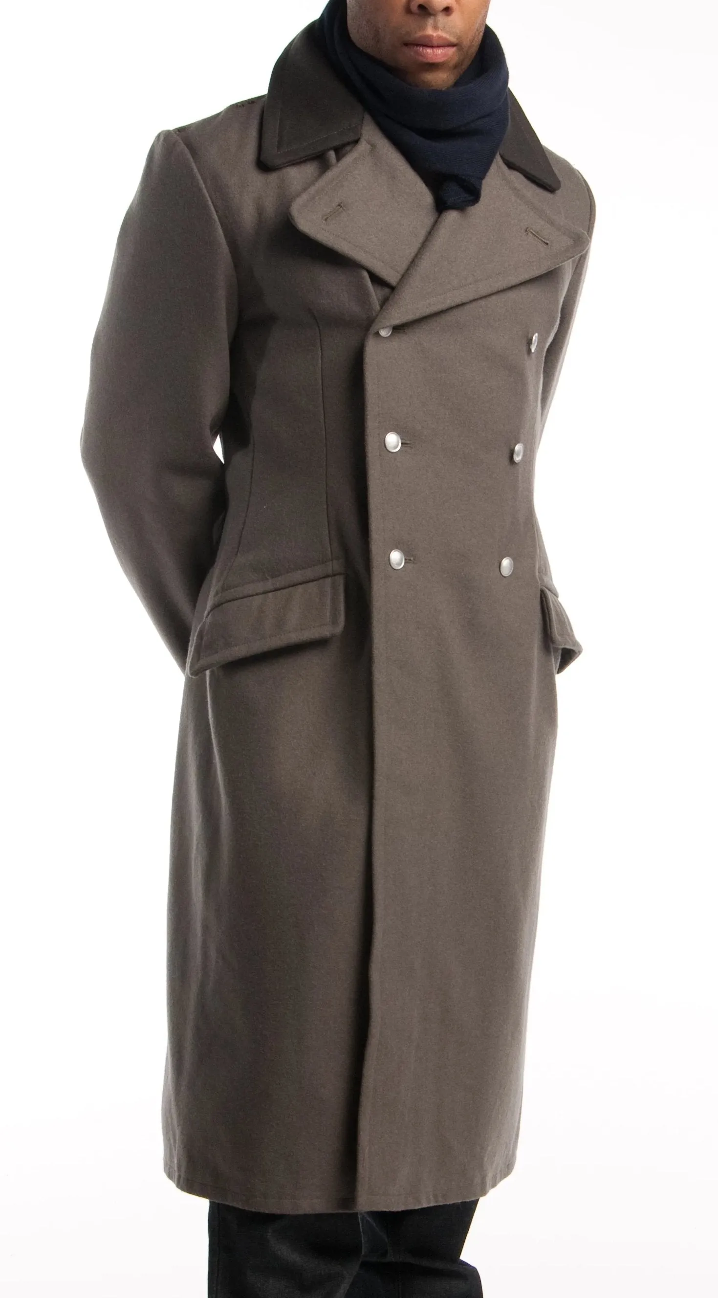 Black Collar Gray Overcoat