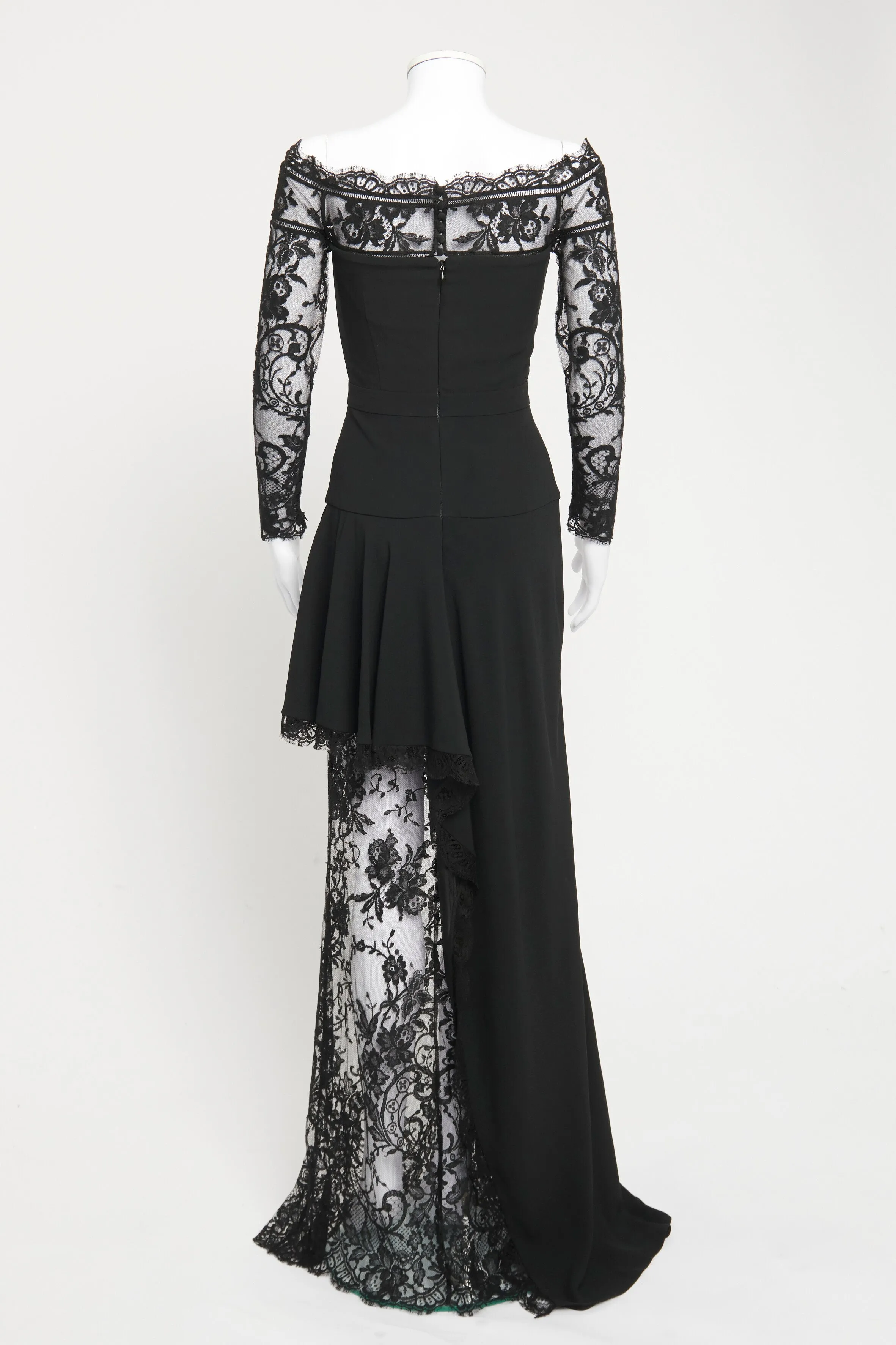 Black Lace Preowned Bardot Dress