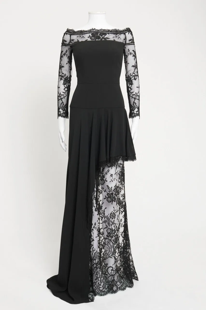 Black Lace Preowned Bardot Dress