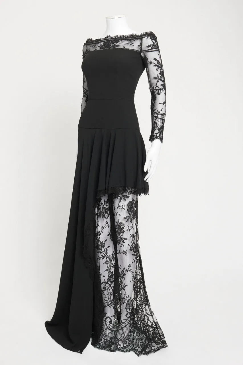 Black Lace Preowned Bardot Dress