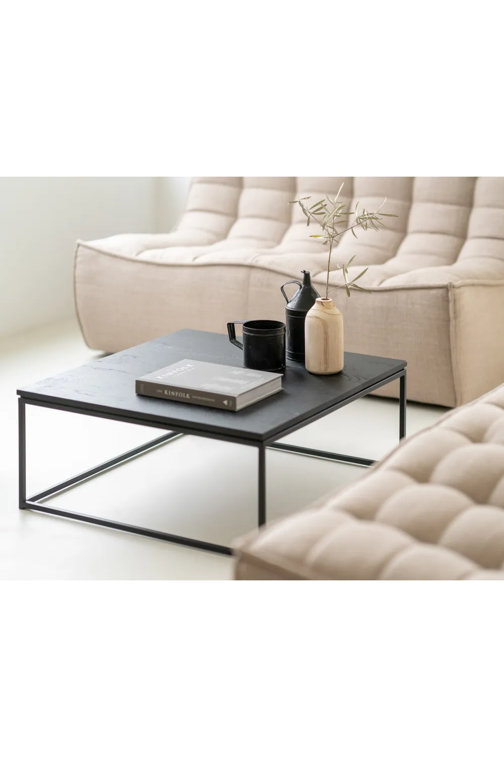 Black Metal Frame Coffee Table | Ethnicraft Thin