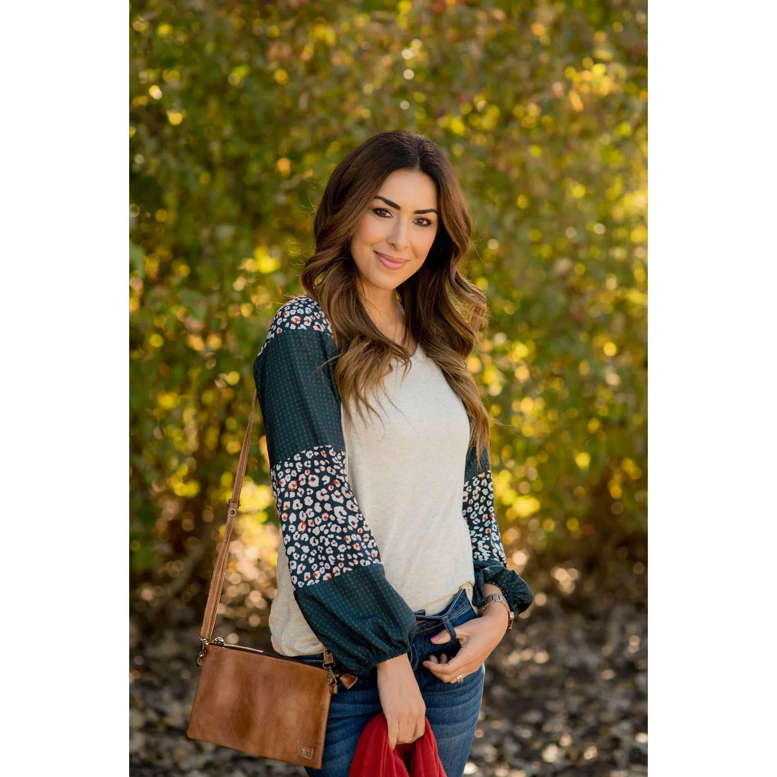 Blooming Sleeves Spotted Leopard Blouse