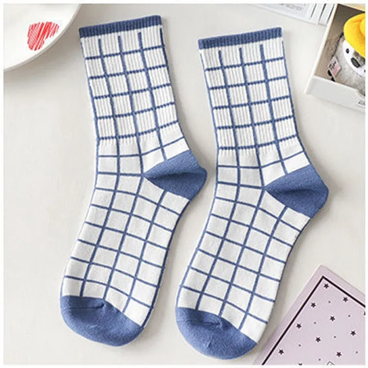 Blue Textured Teddy Bear Socks