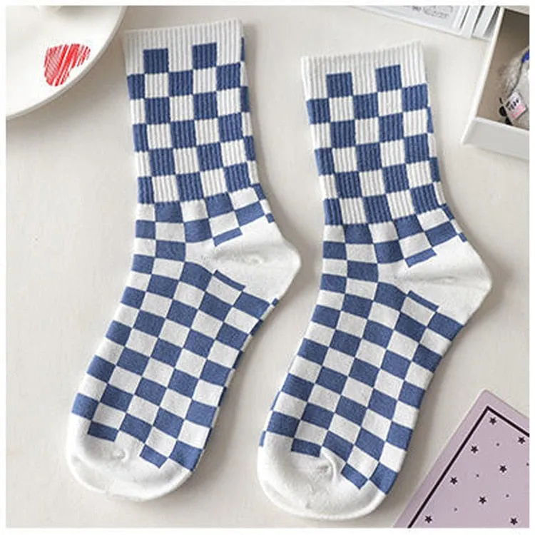 Blue Textured Teddy Bear Socks