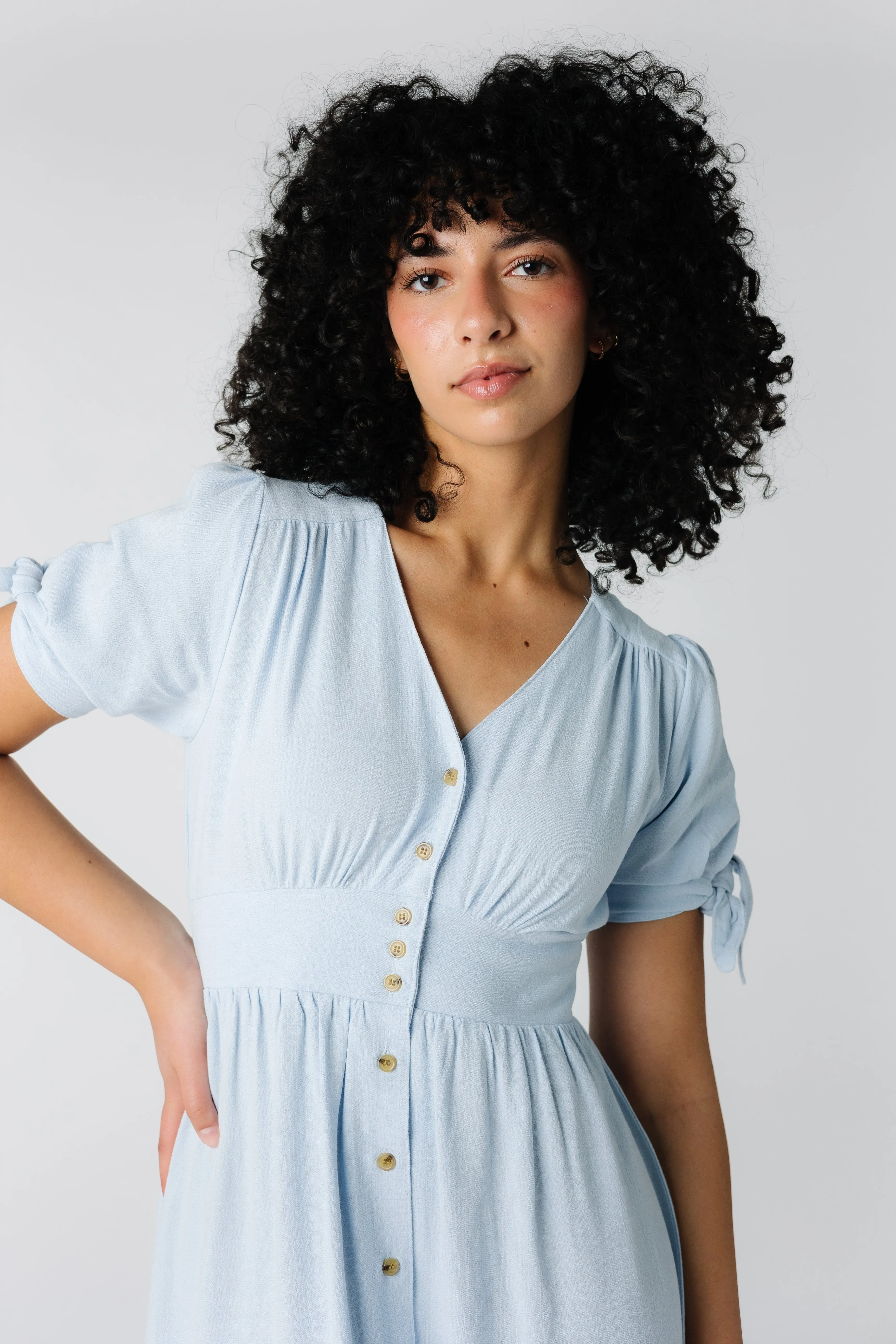 Brass & Roe Florence Linen Dress - Light Blue