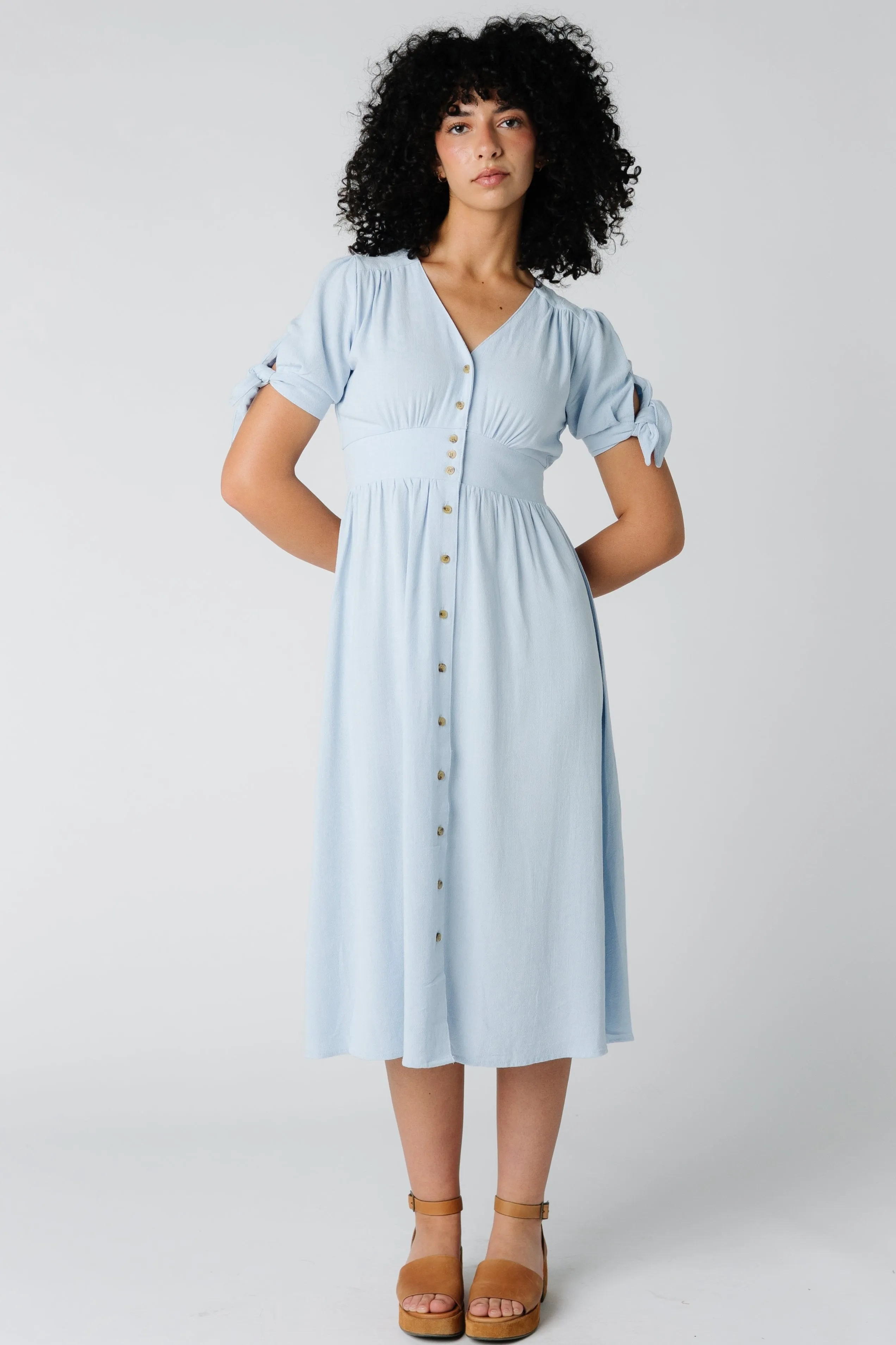 Brass & Roe Florence Linen Dress - Light Blue